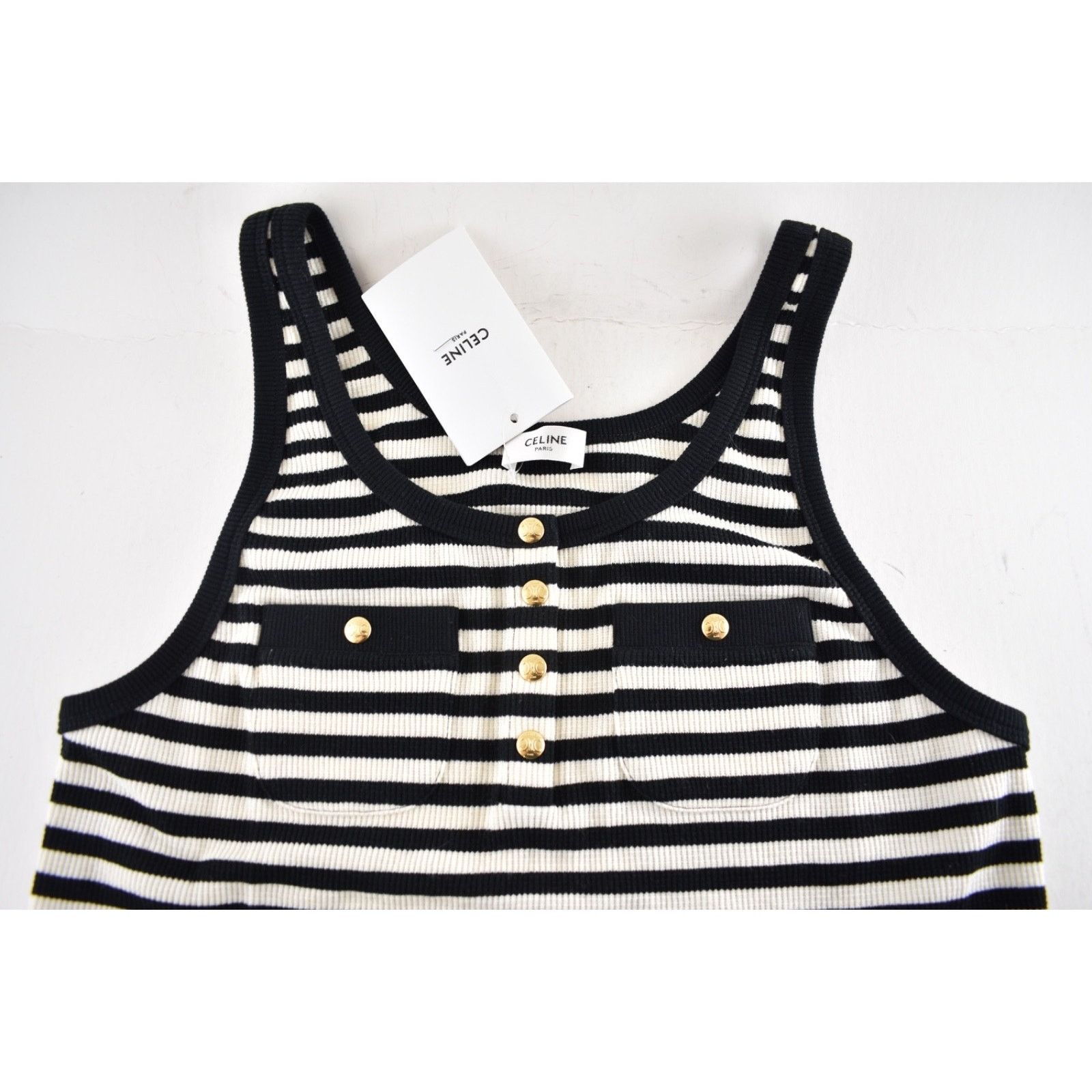 Celine Celine Mariniere Striped Cotton Jersey Tank Top Shirt XL Size XL / US 12-14 / IT 48-50 - 8 Thumbnail