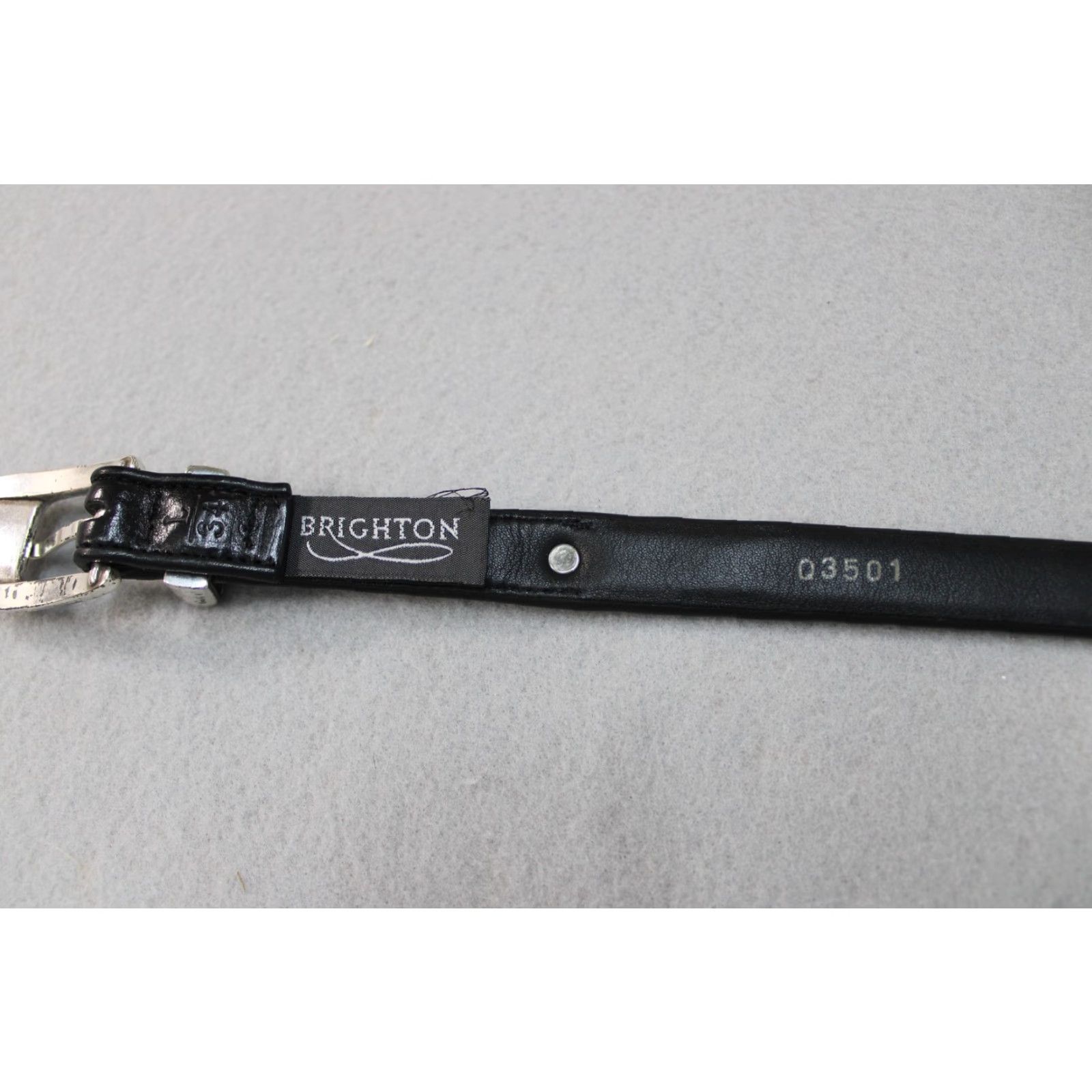 Brighton, Black Leather Belt with Silver Buckle NWOT Brighton Belt Womens Small Black Silver Buckle Beaded Boho  main image 4