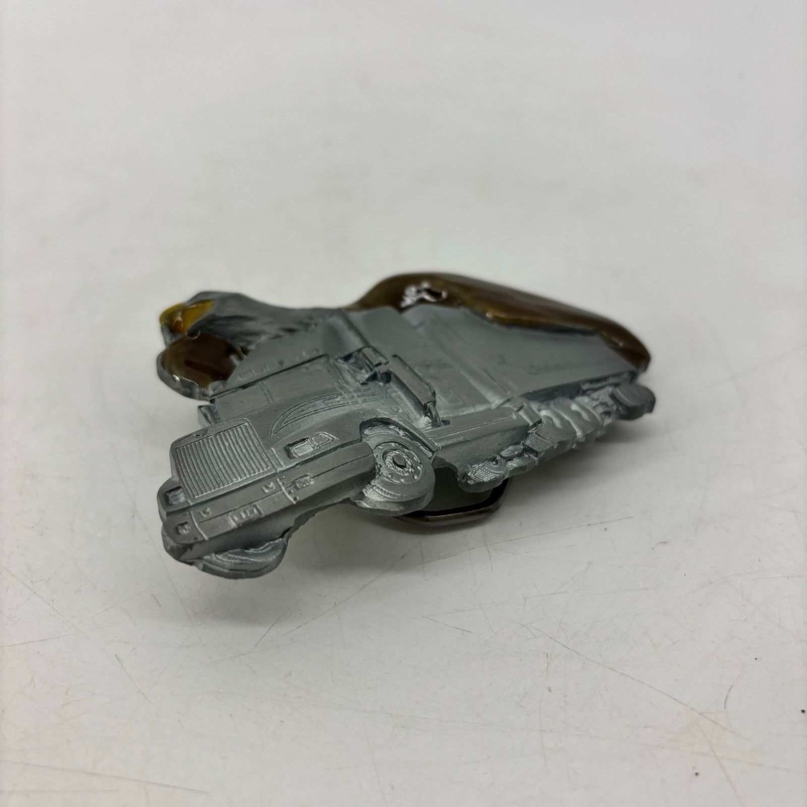Vintage Semi Truck Trucker Belt Buckle Flying Enamel Eagle Pewter Size ONE SIZE - 7 Thumbnail