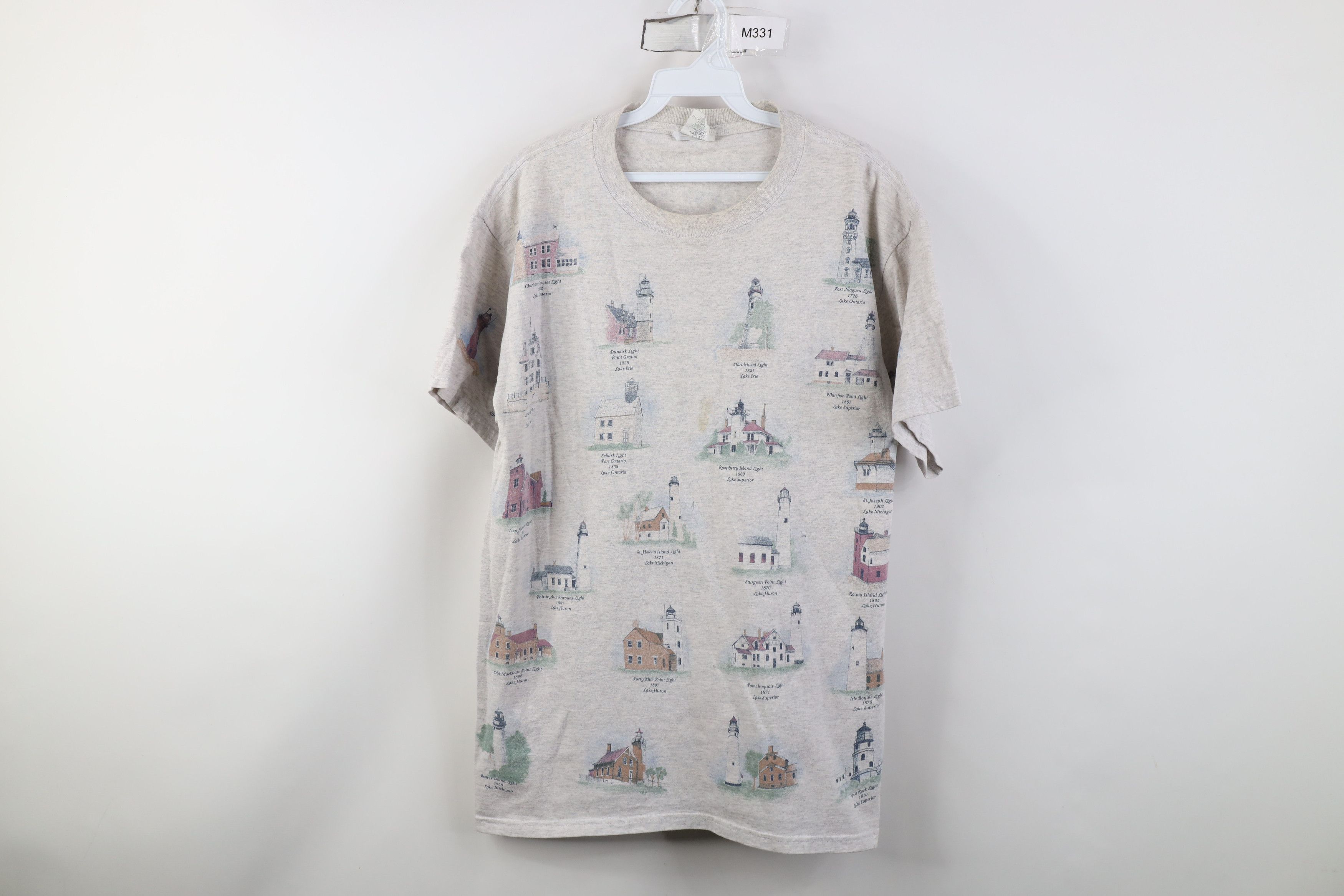 Vintage Vintage 90s Streetwear Lighthouse All Over Print T-Shirt USA Size M / US 6-8 / IT 42-44 - 1 Thumbnail