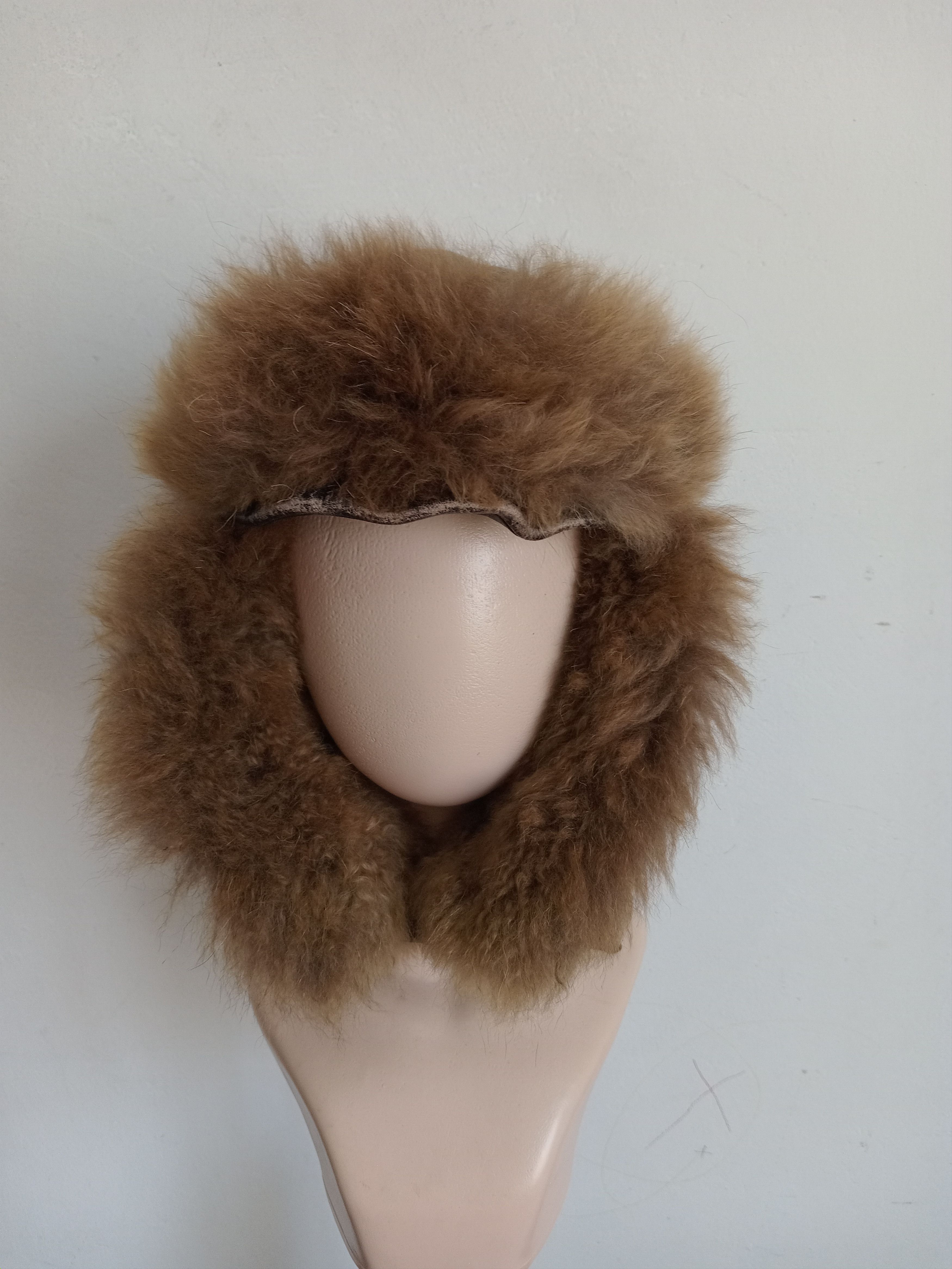 Genuine Leather × Vintage Vintage Faux Fur Pilot Aviator Flight leather Hat Size ONE SIZE - 9 Thumbnail