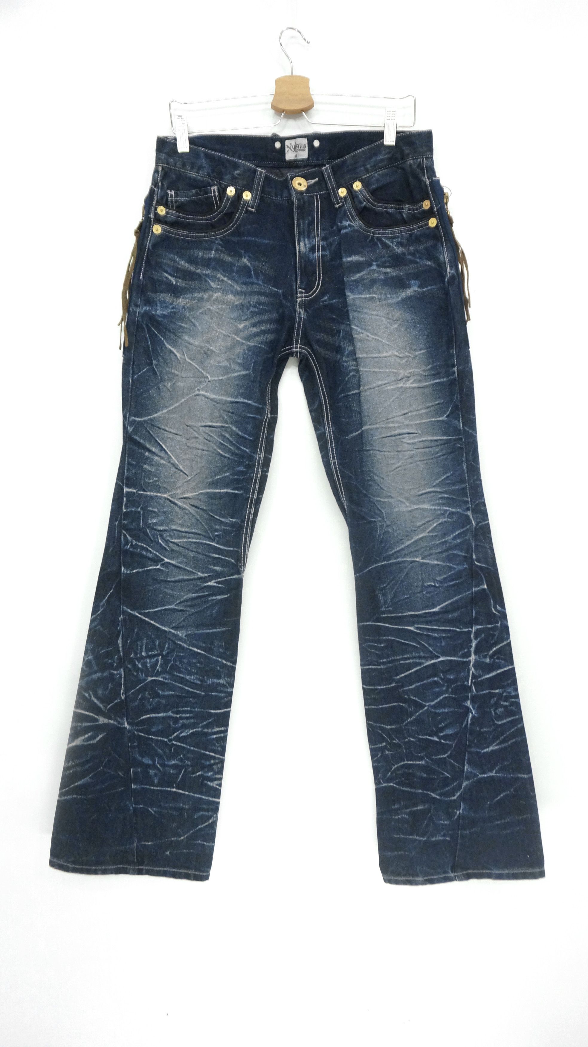 Japanese Brand Sick Rare Nylaus Japan Claw mark Flared Jeans Size US 31 - 2 Thumbnail