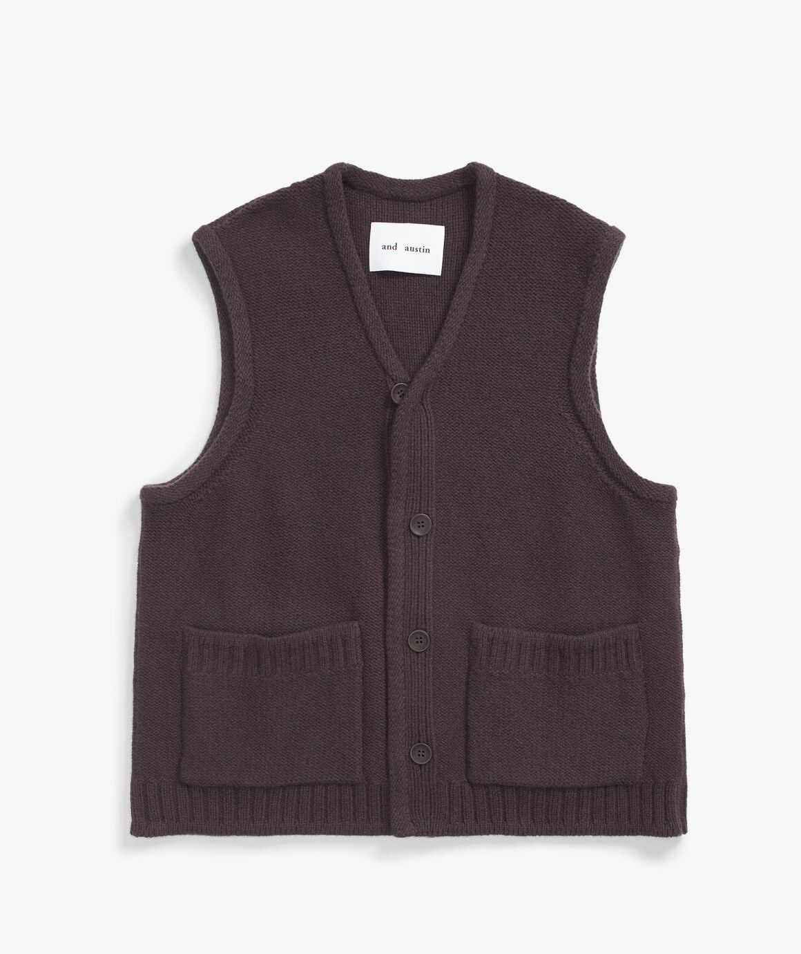 image of And Austin Wool Cashmere Utility Vest in Wine, Men's (Size Large)