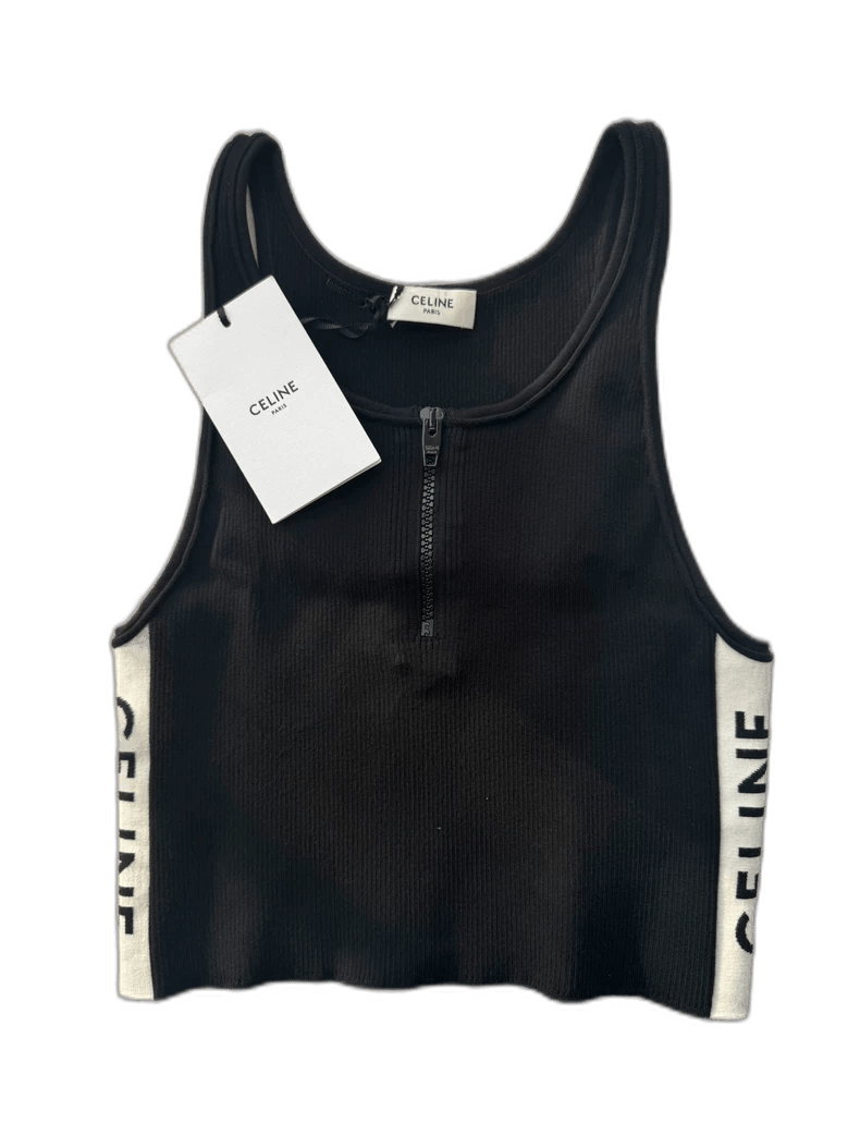 Celine Celine Black Sports Vest with Logo Size L / US 10 / IT 46 - 1 Thumbnail