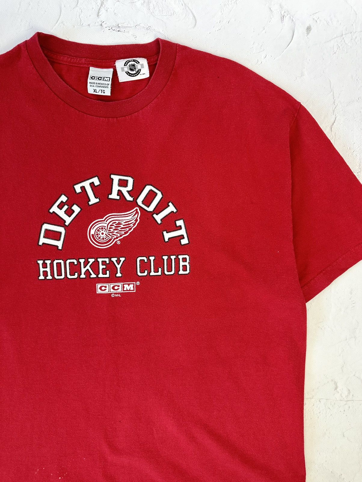 NHL × Vintage Vintage Detroit Hockey Club Red T-shirt Size US XL / EU 56 / 4 - 5 Thumbnail