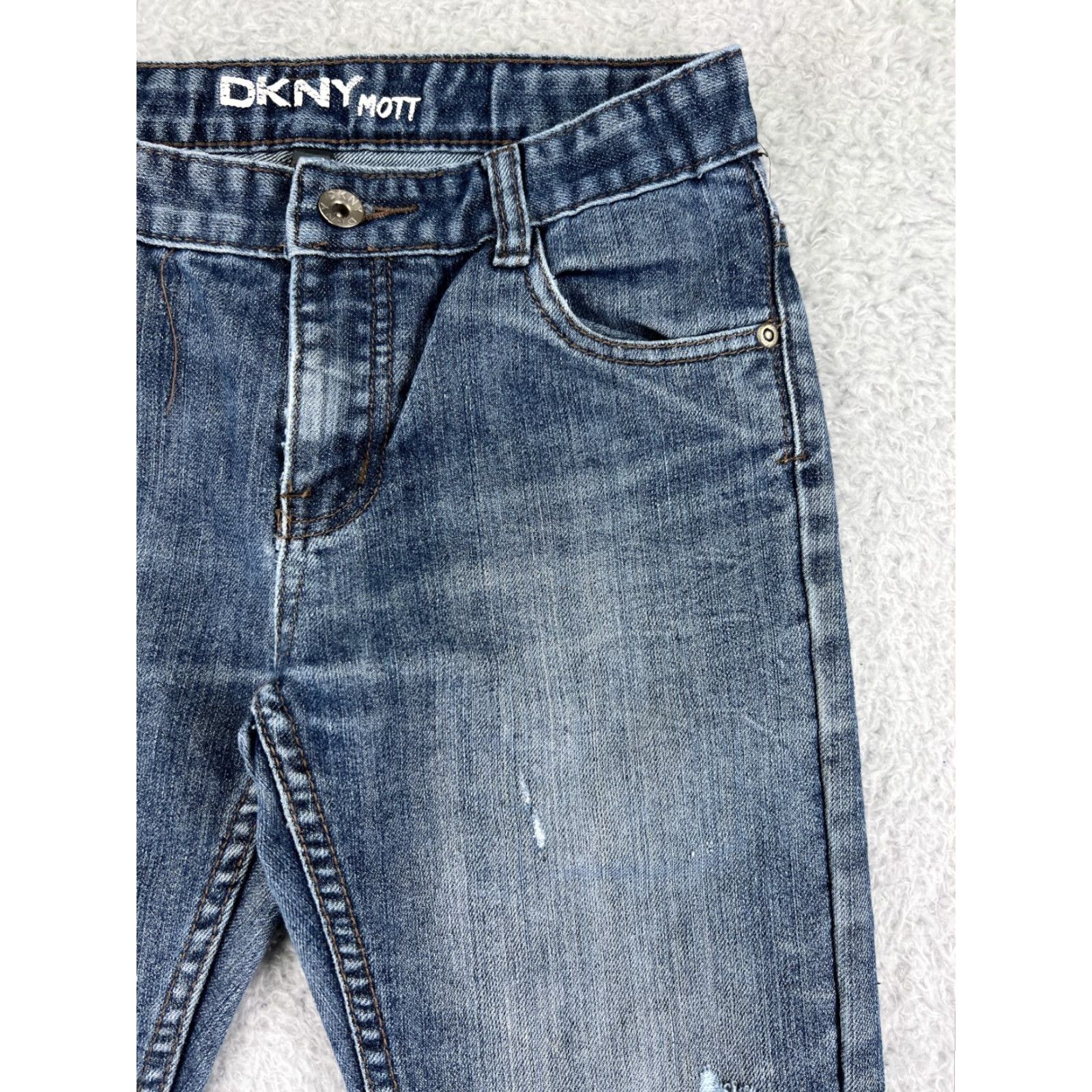 DKNY DKNY Women's Jeans Pants Size 12 Blue Denim Mid Rise 5-Pocket Straight Fit Cotton Blend Size 34" / US 12 / IT 48 - 7 Thumbnail