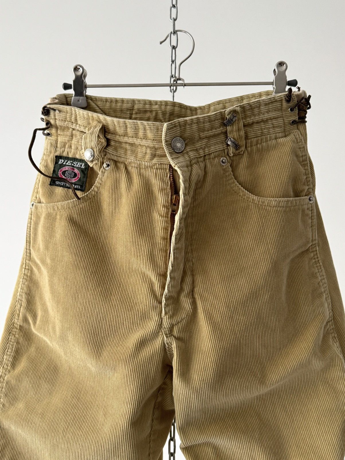Diesel Vintage Y2K Diesel Women’s Gold Corduroy Trousers Size 27" / US 4 / IT 40 - 4 Thumbnail