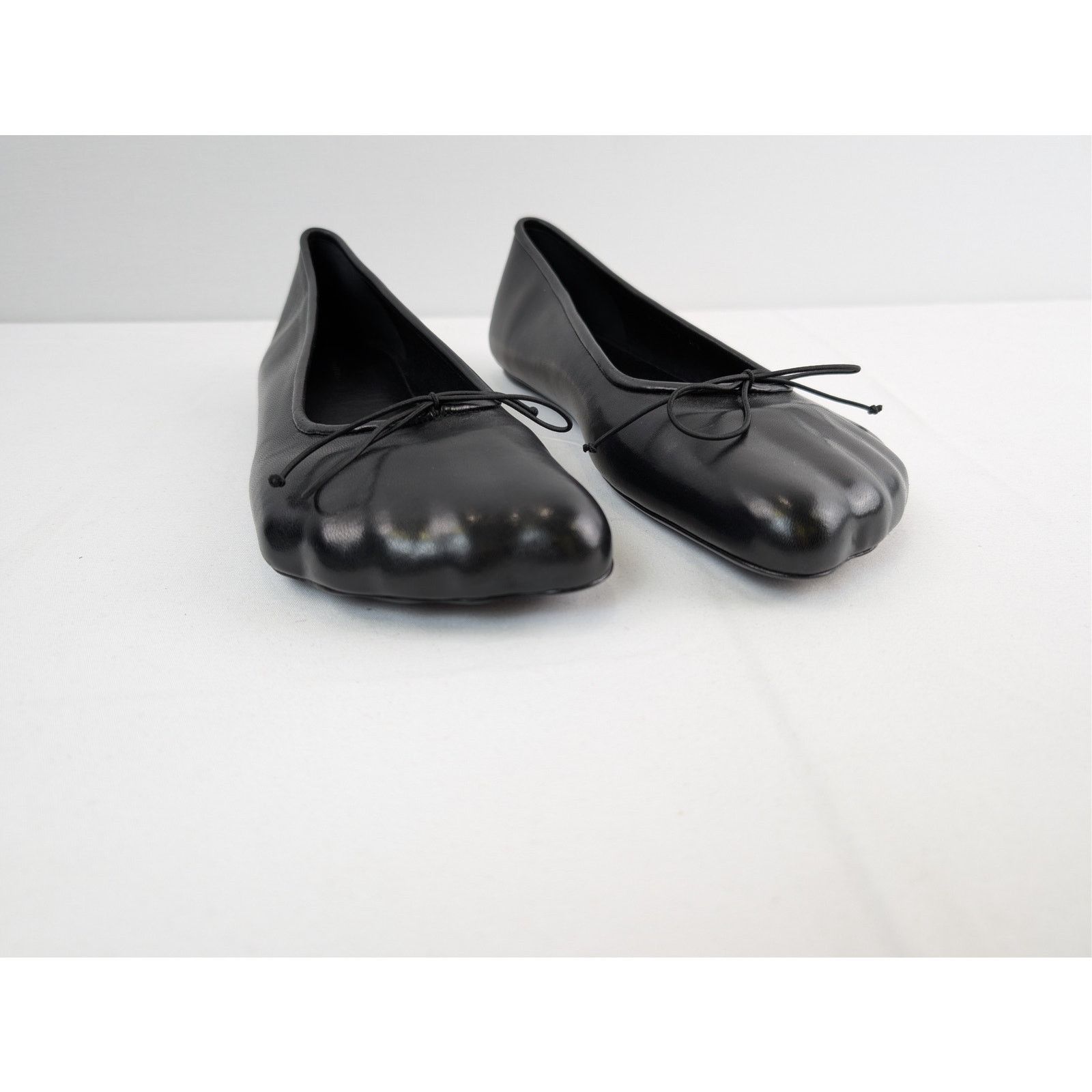 o1rshd1 Shiny Soft Sheepskin Anatomic Ballerina Boots Black