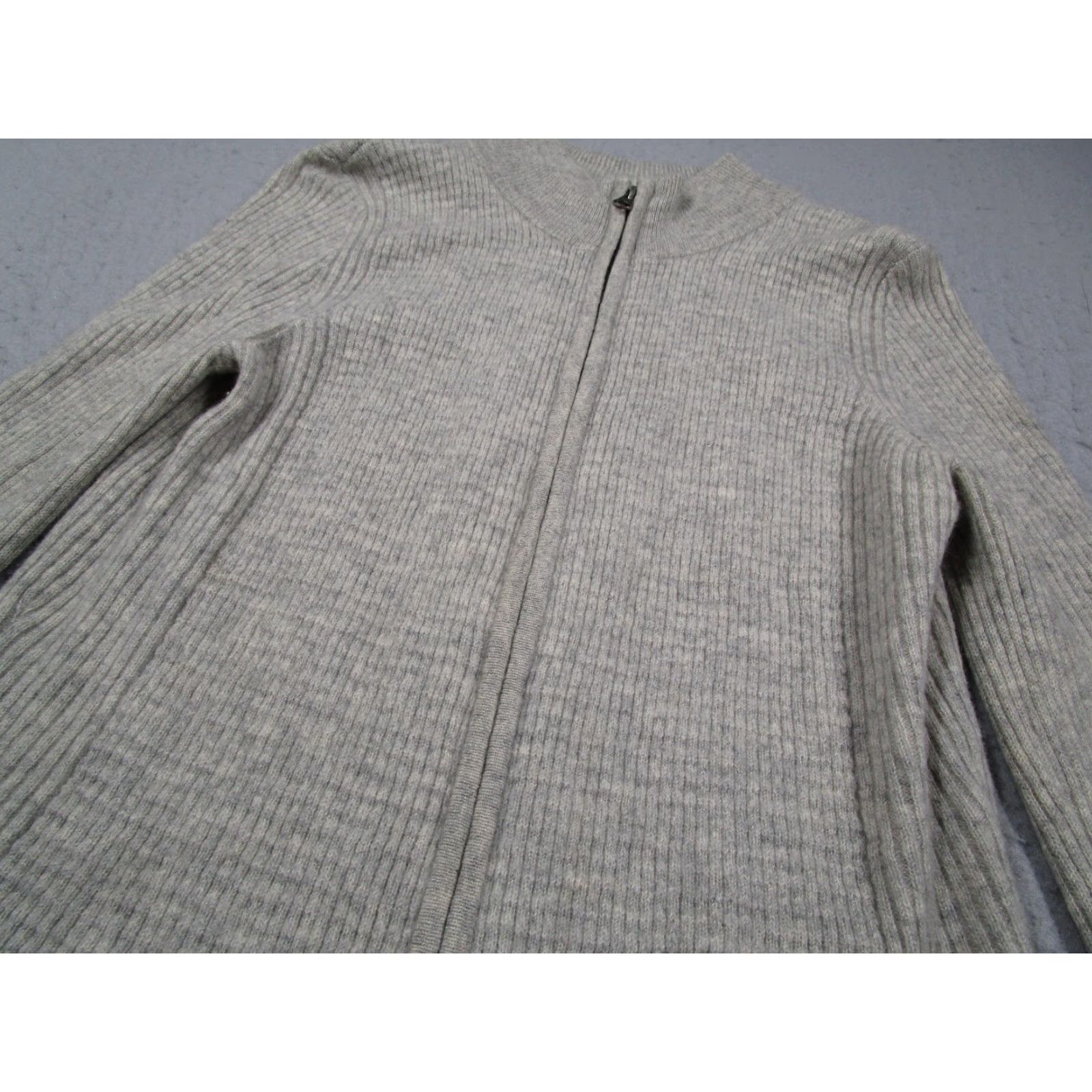Velvet Velvet by Graham & Spencer Sweater Womens Small Gray 100% Cashmere Full Zip Knit Size S / US 4 / IT 40 - 2 Thumbnail