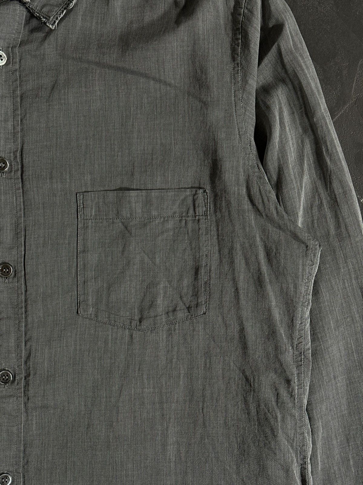 Japanese Brand × Yohji Yamamoto Yohji Yamamoto Asymmetric Shirt Distressed Japanese Classic Size US L / EU 52-54 / 3 - 6 Thumbnail