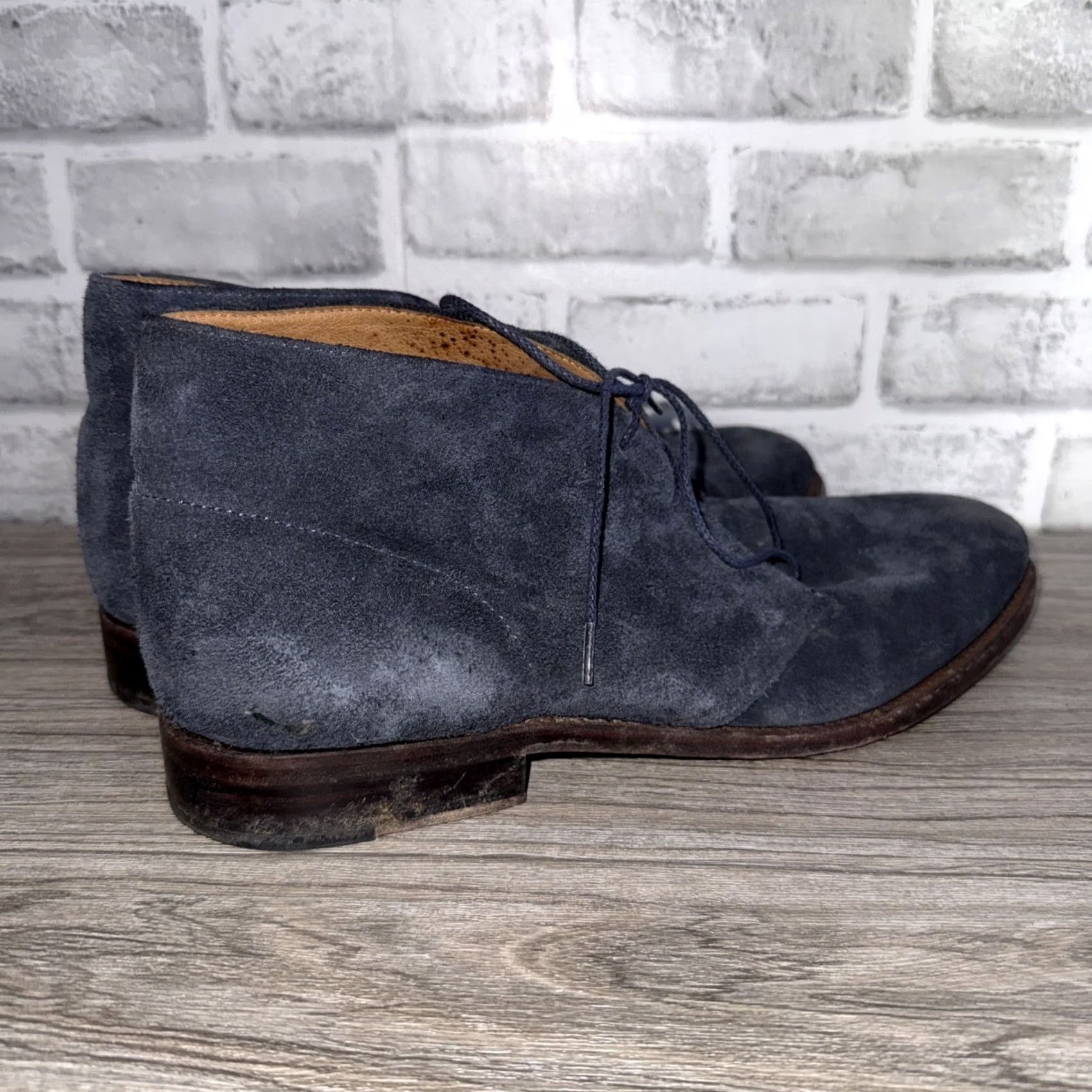 J.Crew VINTAGE J.CREW Blue Suede Leather Boots Mens Size 11 Chukka Boots Leather Mens 11 Blue Leather Boots Size US 11 / EU 44 - 2 Thumbnail
