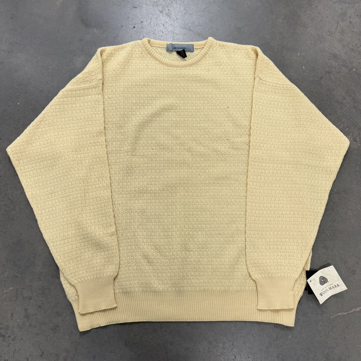 Other Cellini 100% Merino Wool Sweater Made in Italy Yellow Knit Size US L / EU 52-54 / 3 - 1 Thumbnail