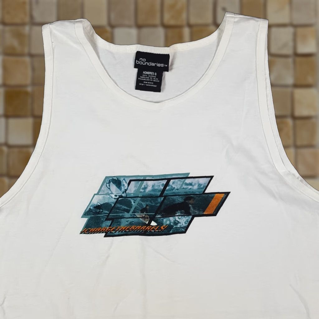 Vintage Y2K No Boundaries Surf Surfing Barrels Vintage Sz Large Sleeveless Tank T Shirt Size US L / EU 52-54 / 3 - 1 Thumbnail