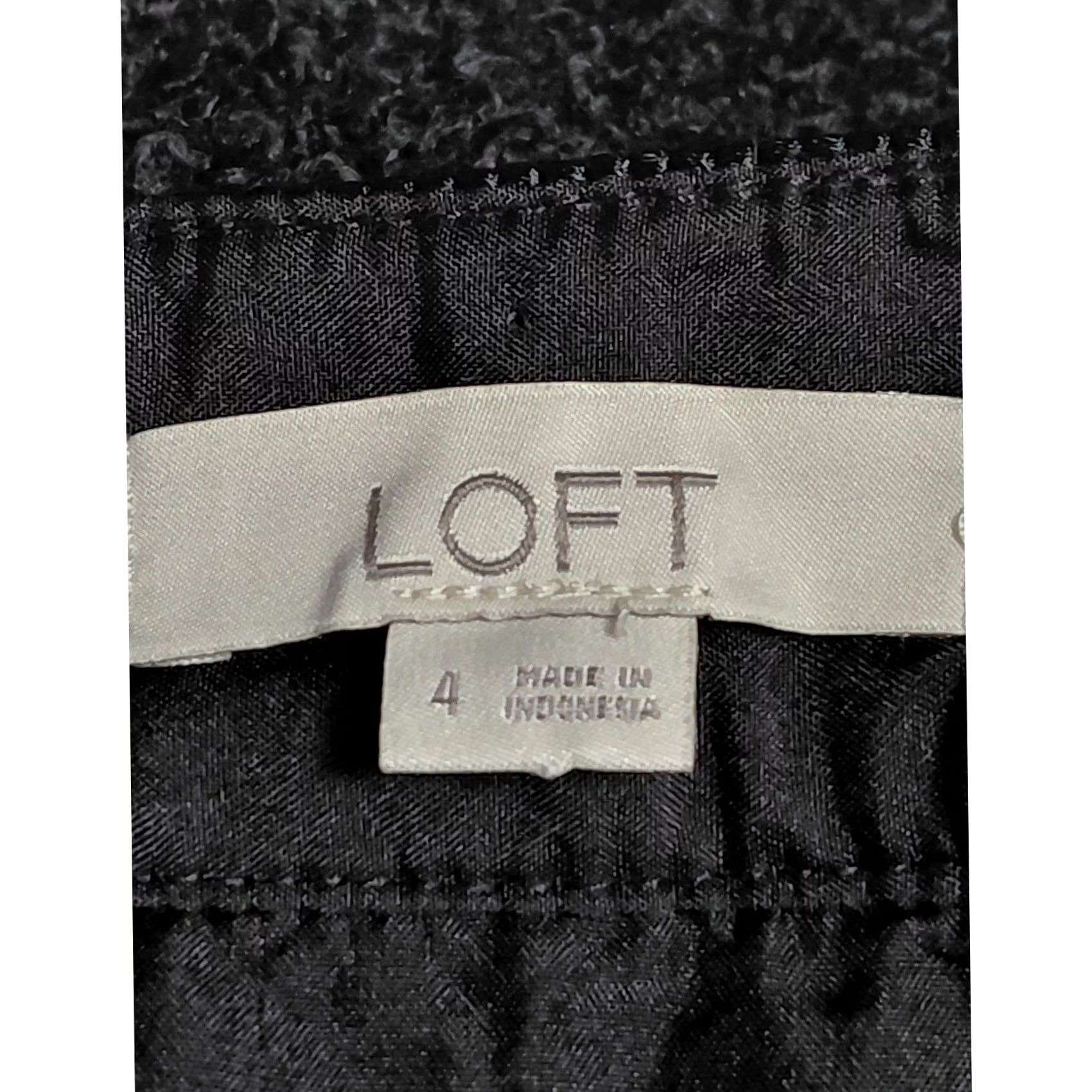Loft LOFT Black Ruffle Button Skirt Solid Polyester Women Size 4 Skirt Mini Button Front Casual Workwear Vintage: No Size 27" / US 4 / IT 40 - 5 Thumbnail