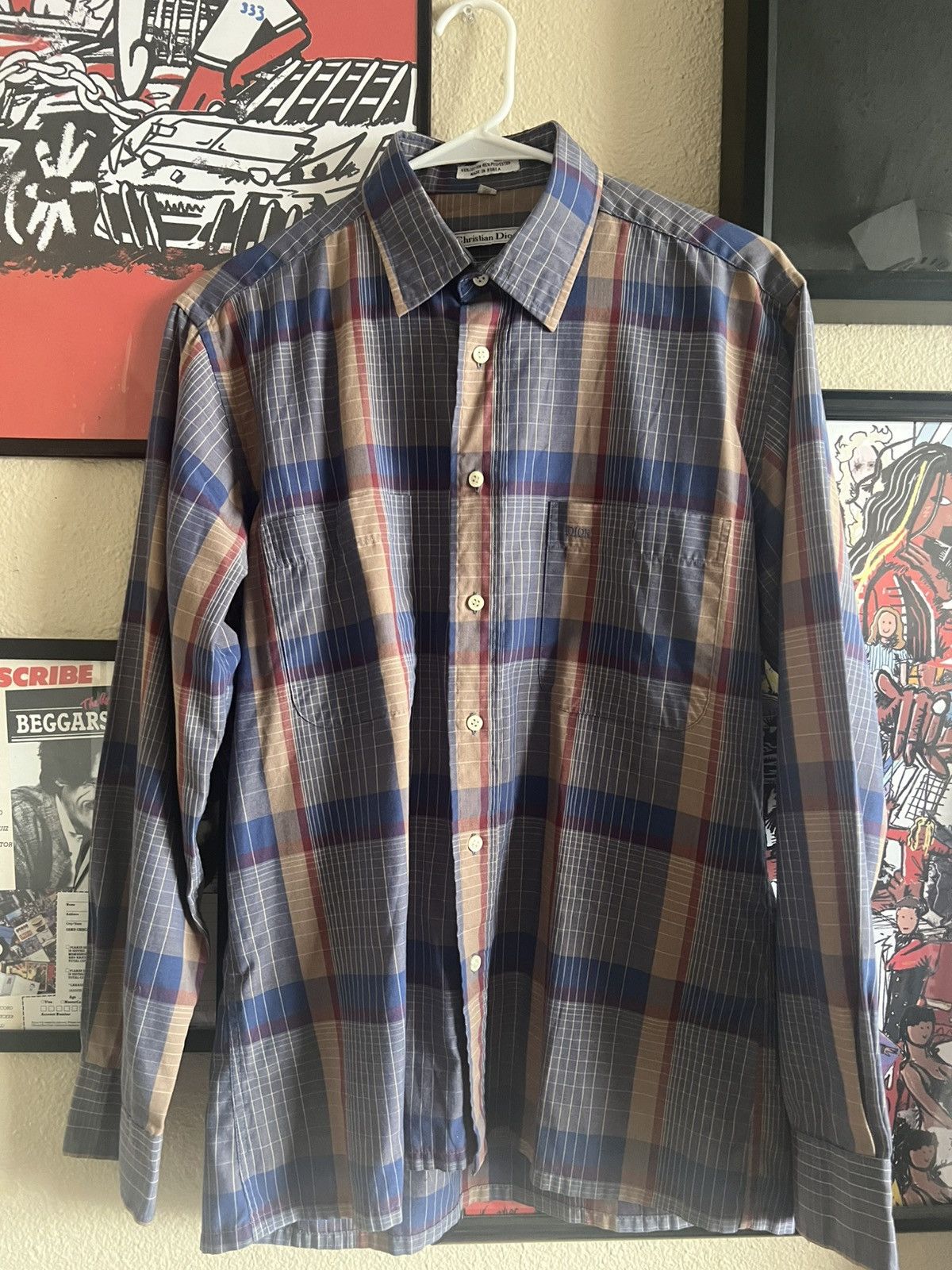 Dior Christian Dior Plaid Button Up Size US M / EU 48-50 / 2 - 1 Thumbnail