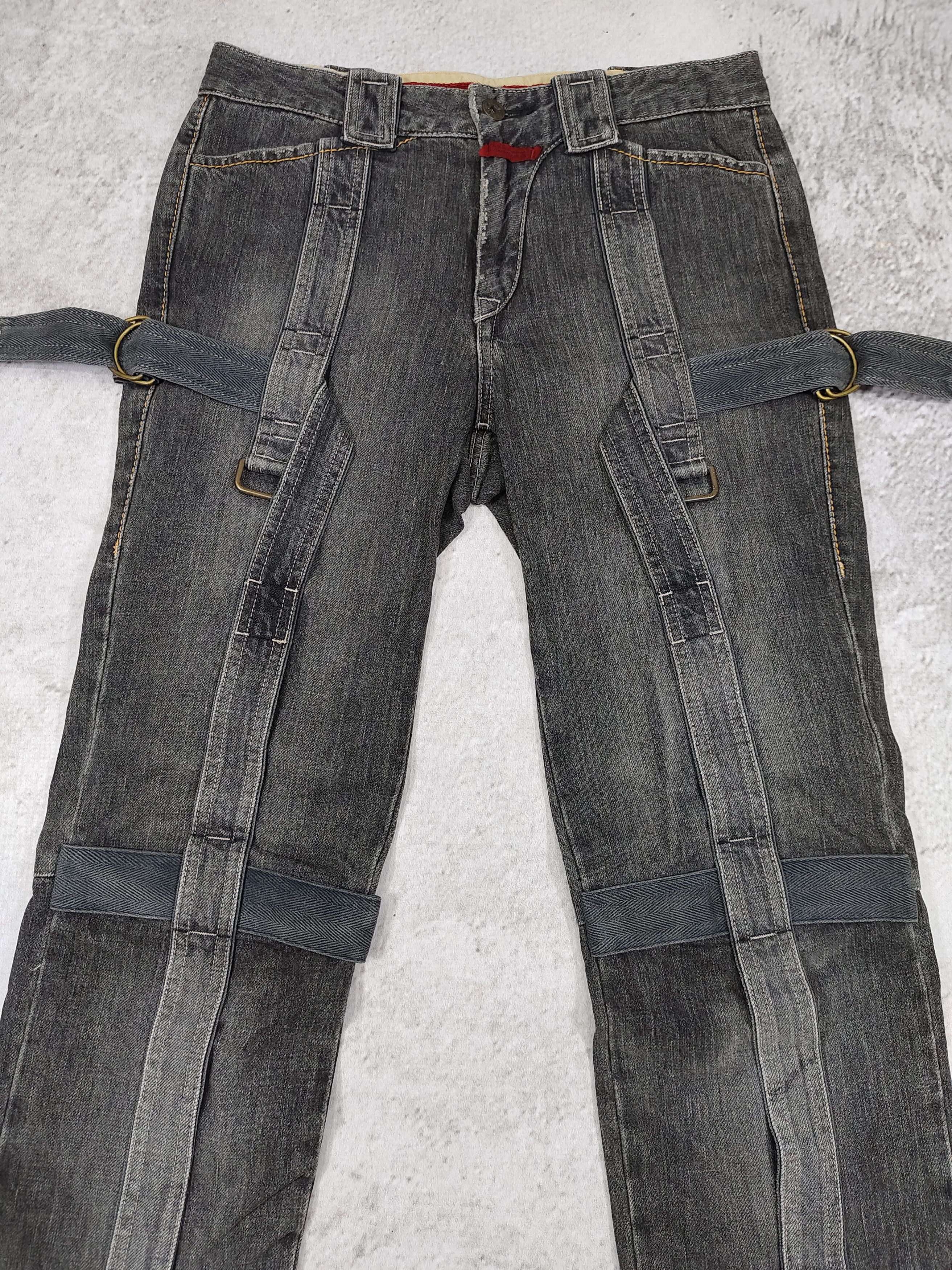 Marithe + Francois Girbaud 90s MFG- Cyber Grunge Strap Bondage Washed Jeans Size US 30 / EU 46 - 3 Thumbnail