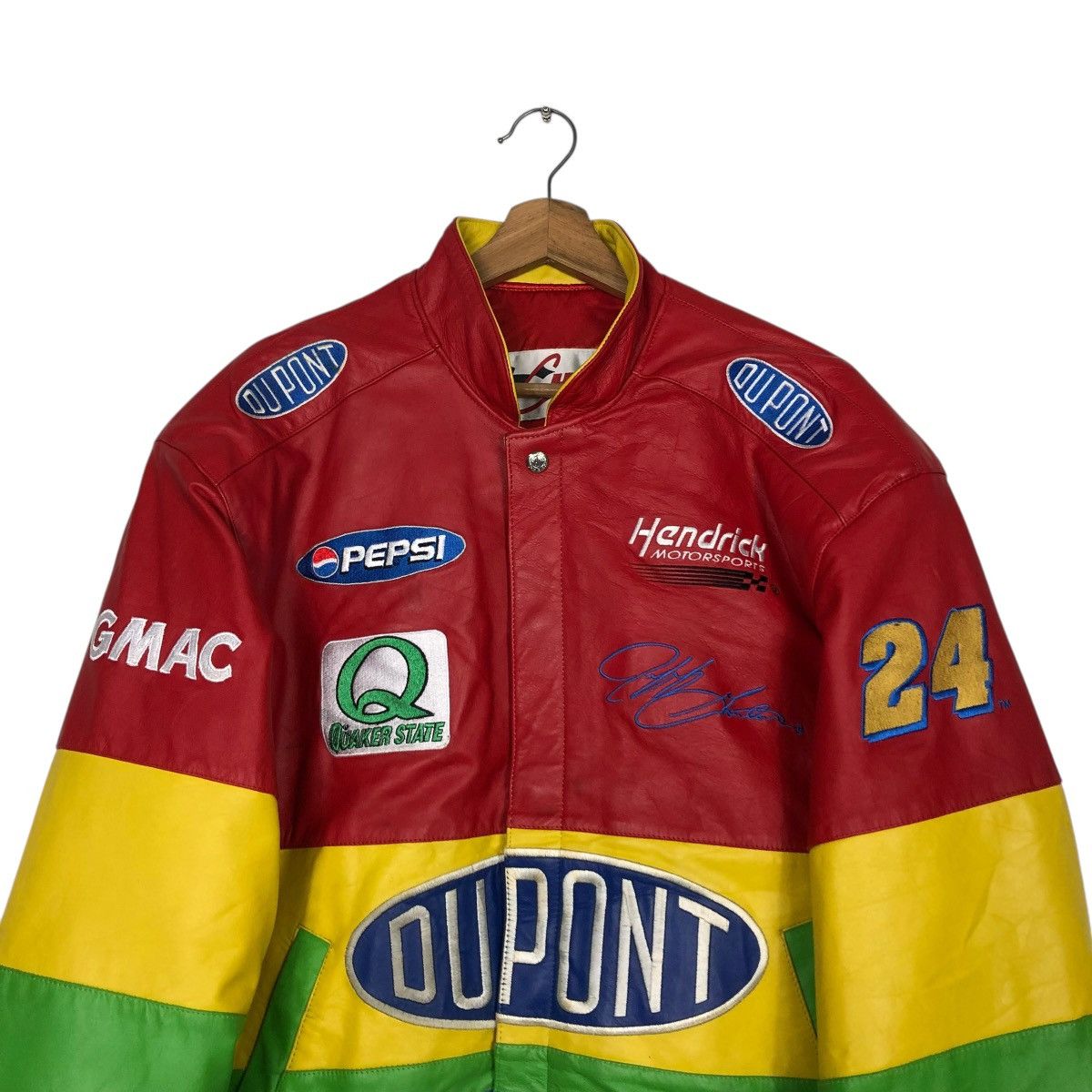 Jimi Hendrix 🔥VINTAGE GENUINE LEATHER JACKET BOMBER DUPONT HENDRIK USA Size US L / EU 52-54 / 3 - 14 Thumbnail