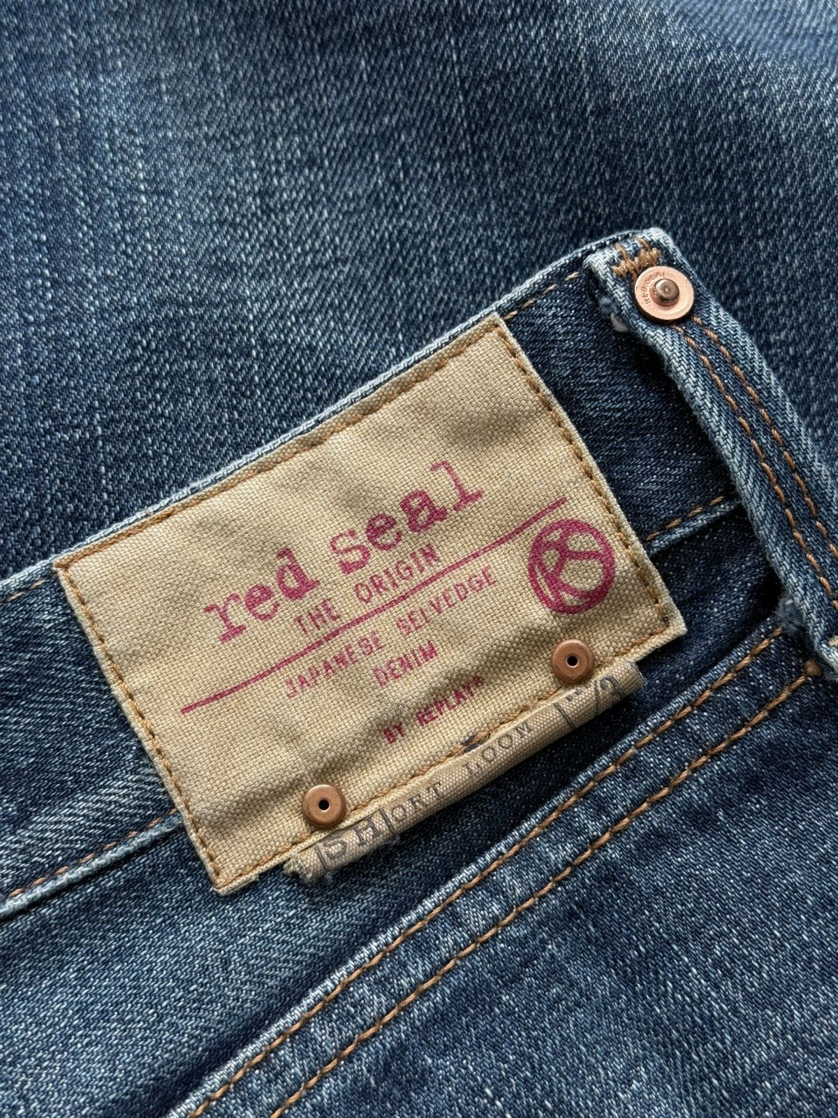 Japanese Brand Red Seal Hedi Slimane Style Washed Selvedge Denim Jeans Size US 34 / EU 50 - 11 Thumbnail