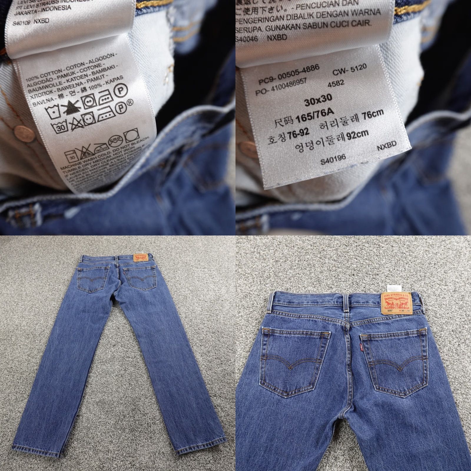 Levi's Levi's Jeans 505 Straight Denim Blue 30X30 Mens Regular Cotton Jeans Size US 30 / EU 46 - 8 Thumbnail