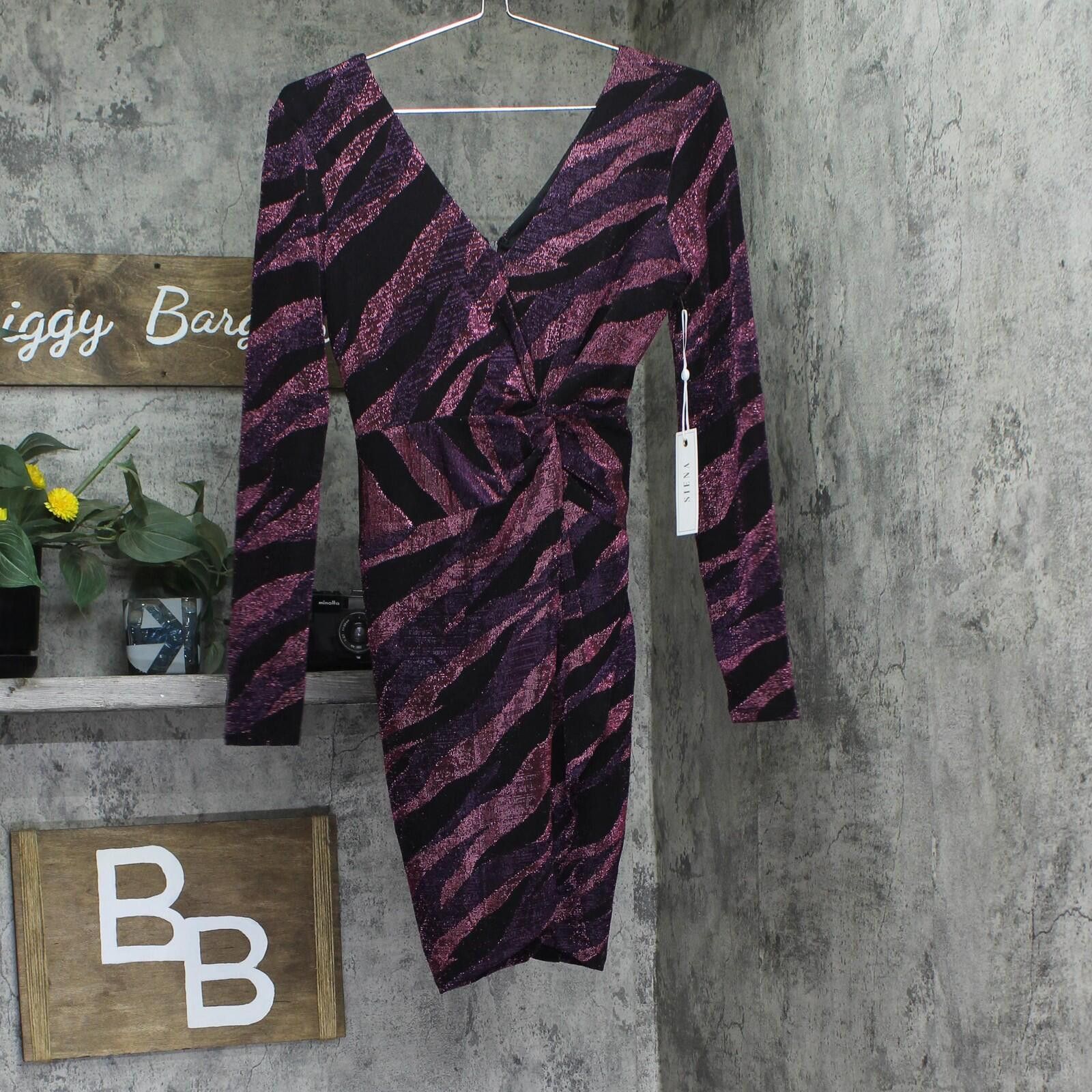 Signal Sport Nwt Siena Womens Long Sleeve Dress Satn1869 Purple Multi 4 Size S / US 4 / IT 40 - 1 Thumbnail