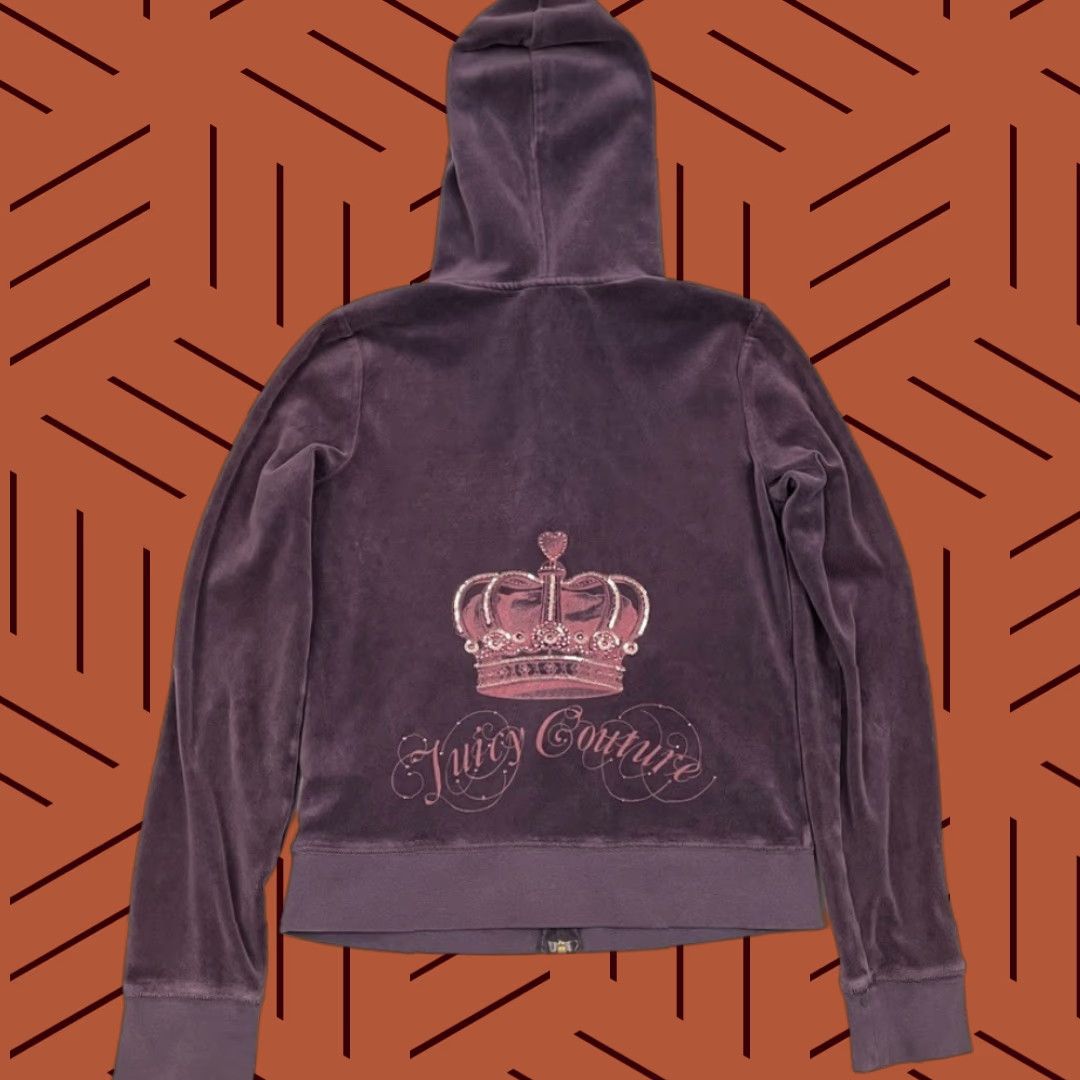 Juicy Couture Juicy Couture Hooded Jacket Womens M Plum Purple Velour Track Zip Up Y2K VTG Cookie Cutter Size M / US 6-8 / IT 42-44 - 1 Thumbnail