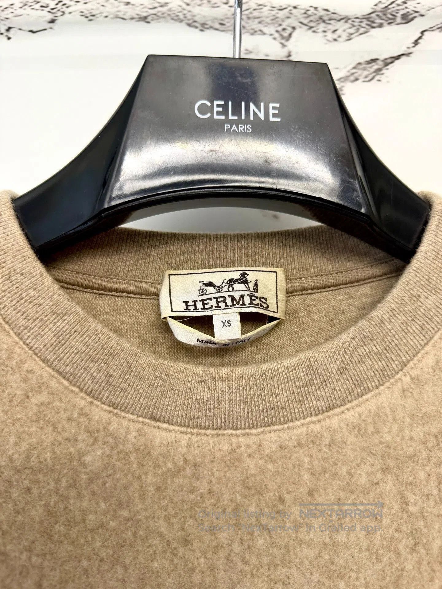 Hermes Hermes Brown Leather Zip Hoodie. Size XS / US 0-2 / IT 36-38 - 3 Thumbnail