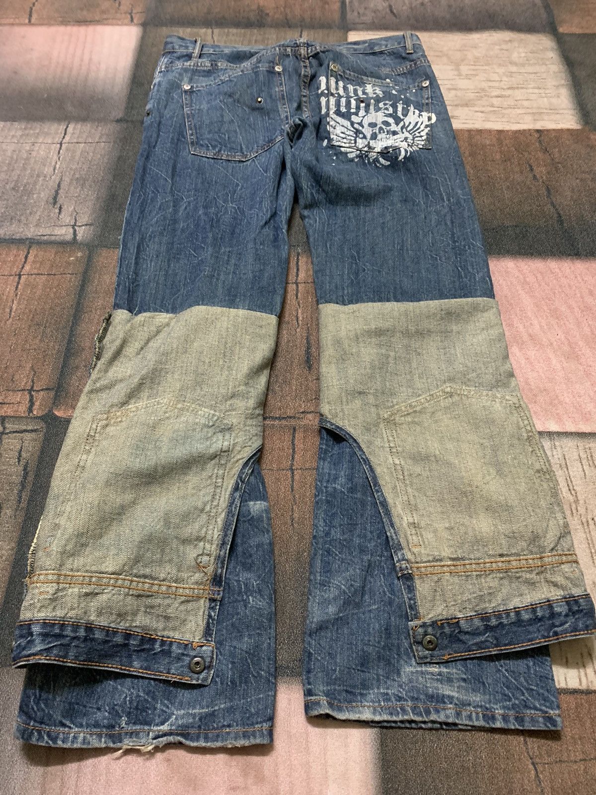 If Six Was Nine CRAZY BONDAGE PUNK double knee / double waist multipocket Size US 34 / EU 50 - 25 Thumbnail