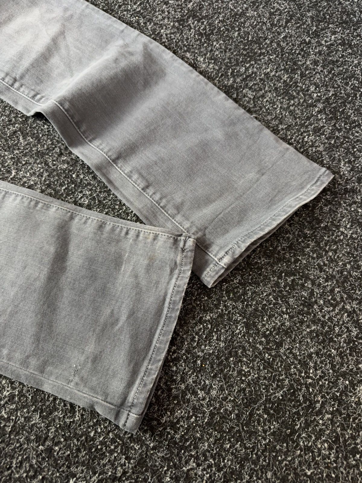 Armani 00s Armani Jeans AJ Distressed Faded Grey Slim Y2K Denim Size 28" / US 6 / IT 42 - 4 Thumbnail