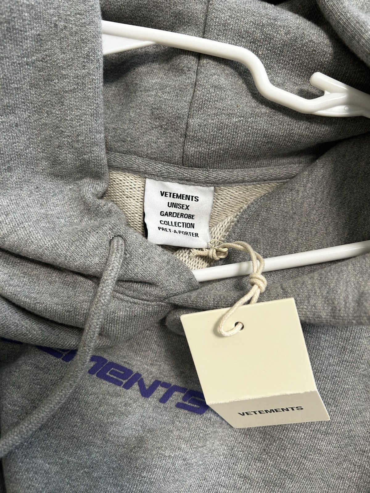 Vetements Vetements grey run tape hoodie Size US XS / EU 42 / 0 - 5 Thumbnail