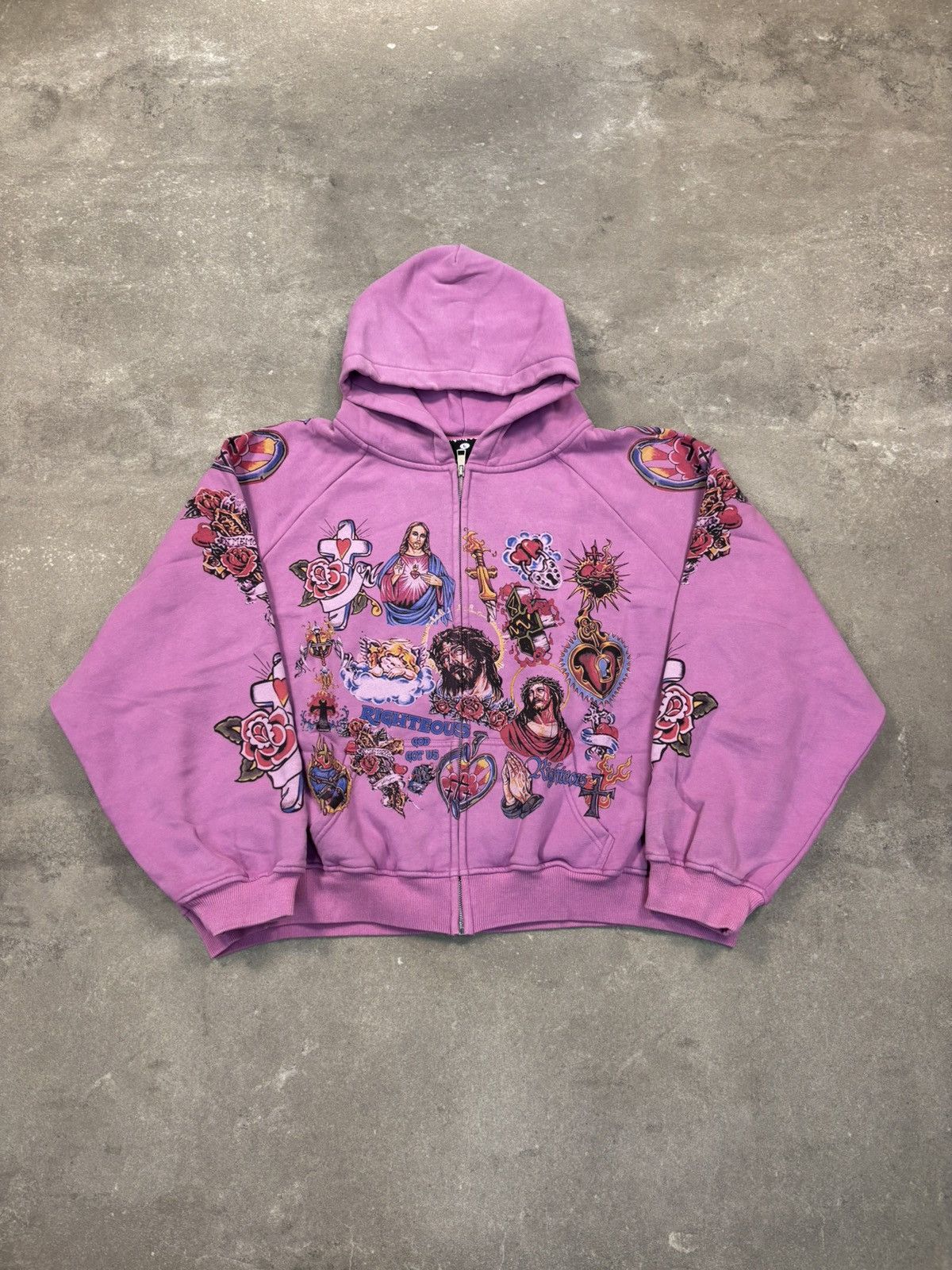 Other Righteous Risen King Zip Up Hoodie, Purple Size US XL / EU 56 / 4 - 1 Thumbnail