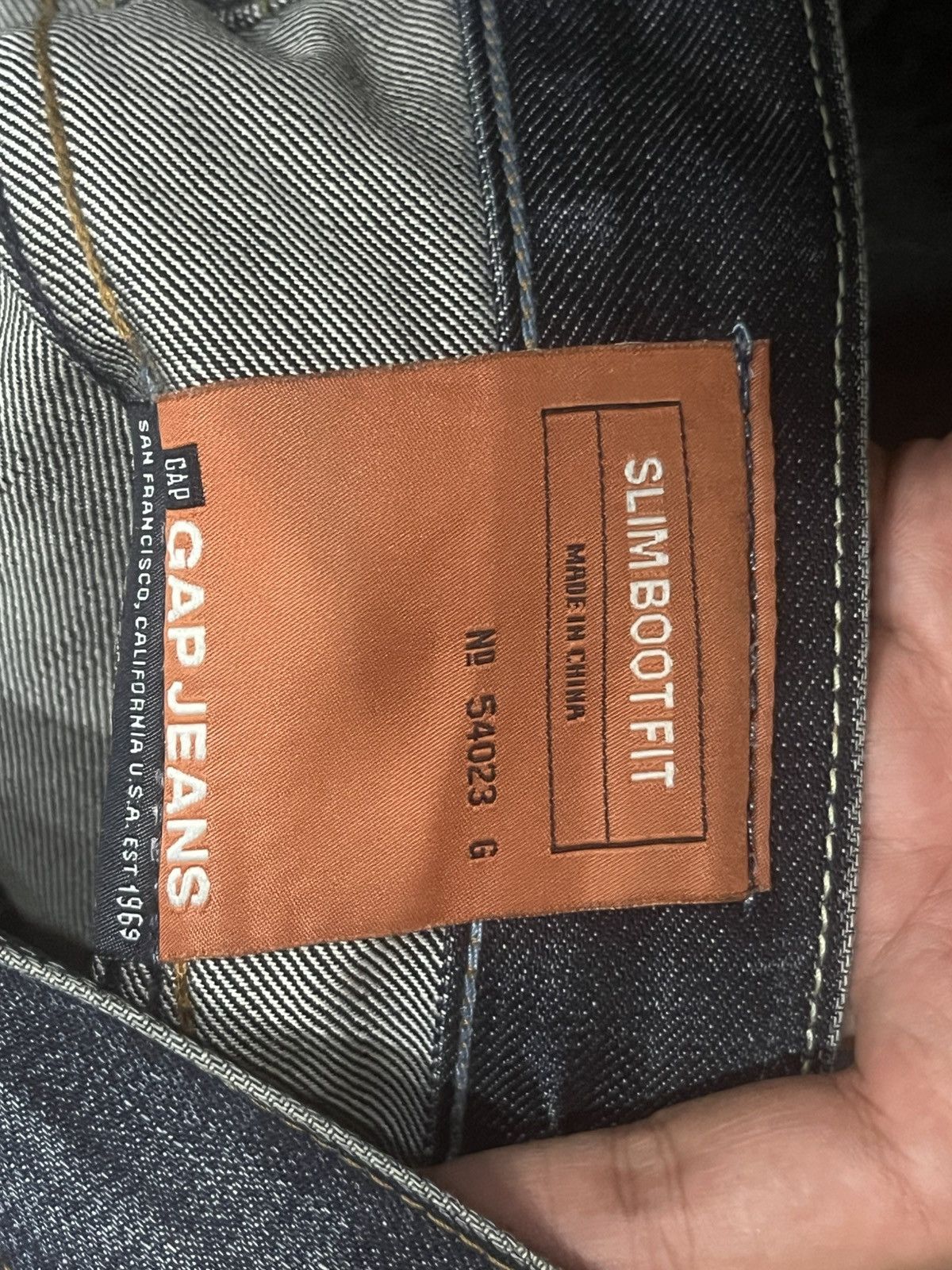 Tornado Mart Gap 1969 Dark Blue Whisker Washed Slim Boot Cut Jeans Size US 30 / EU 46 - 20 Thumbnail