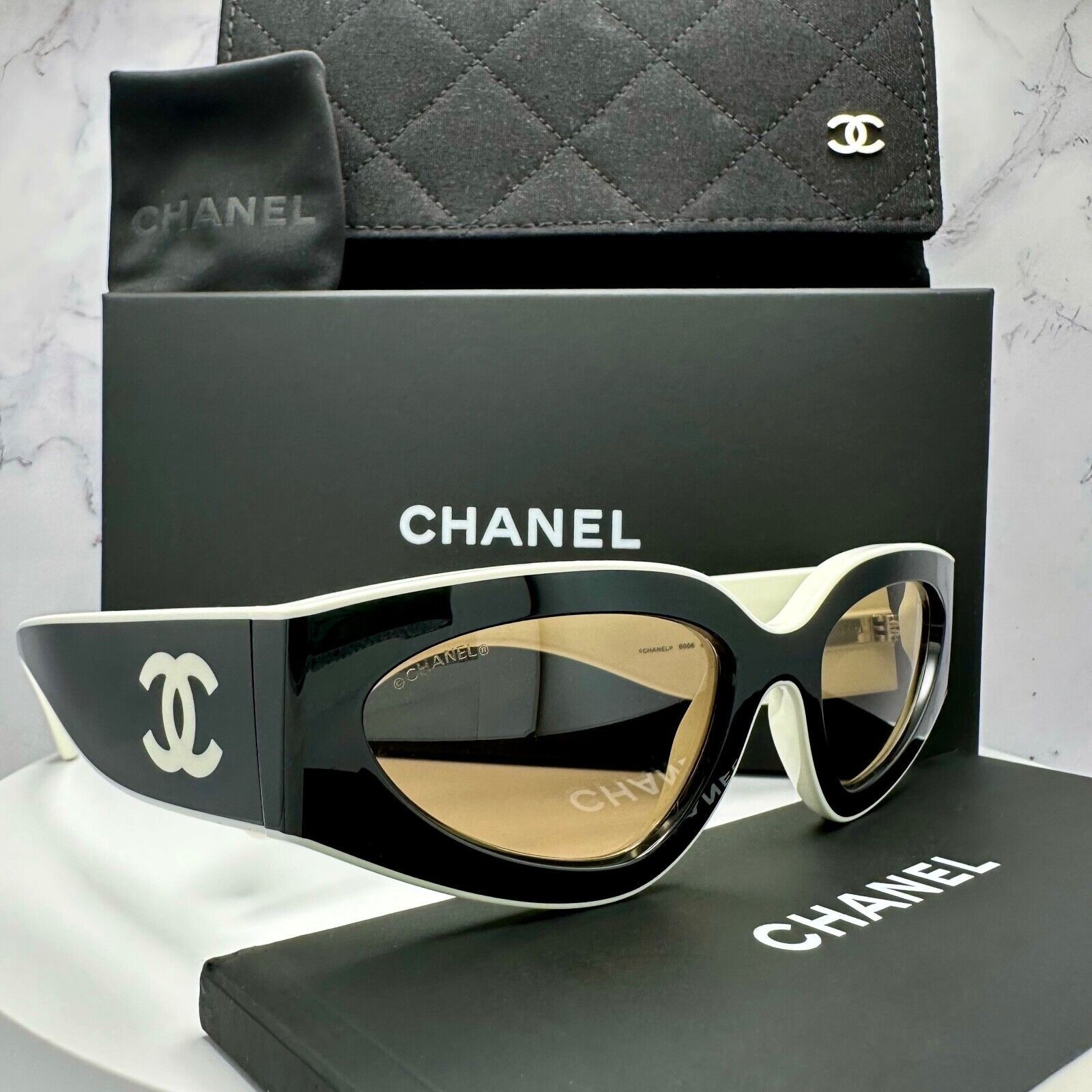 Authentic Chanel Sunglasses ? CHANEL / Quilted Logo Sunglasses Vintage Chanel sunglasses  main image 2