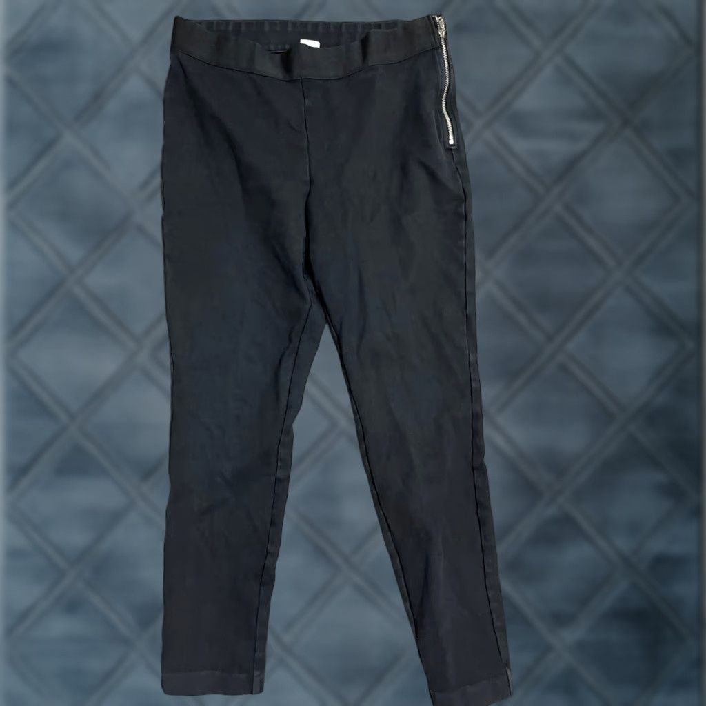 Gap Gap Pants Women Medium Black Side Zip Stretch Pull-On Slim Fit Size 32" / US 10 / IT 46 - 1 Thumbnail