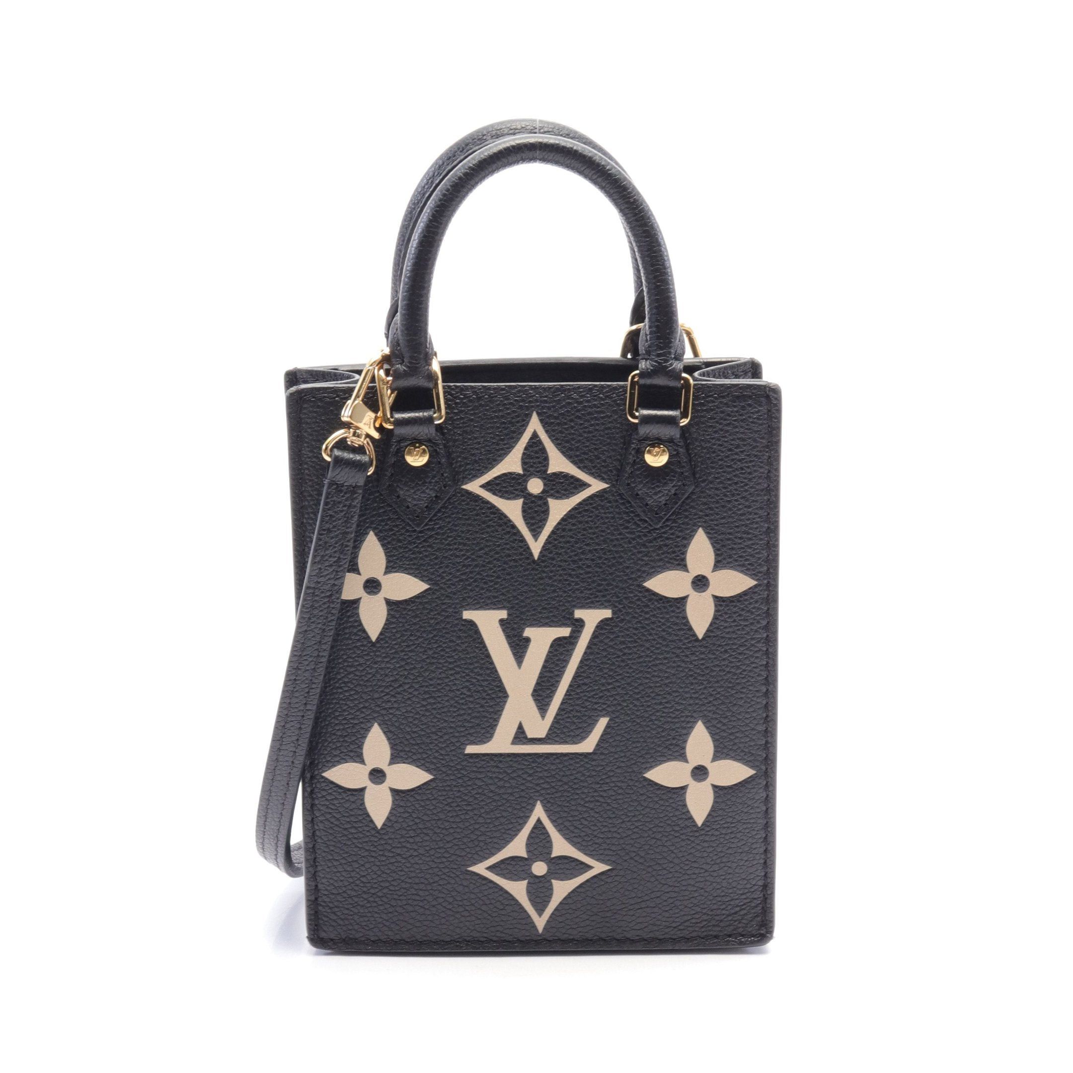 Louis Vuitton Louis Vuitton Petite Sac Plat Bicolor Monogram Empreinte Handbag Leather Black Beige Size ONE SIZE - 1 Thumbnail