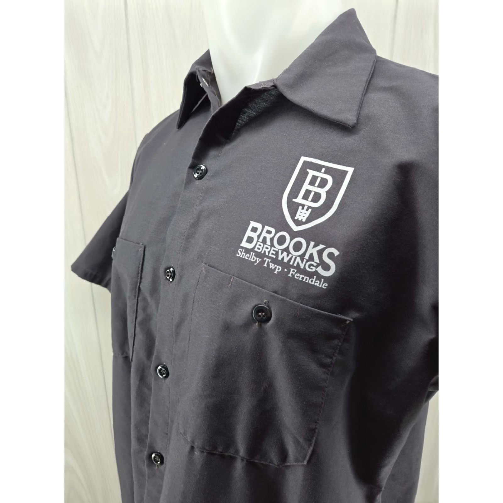 Red Kap Red Kap Gray Short Sleeve Work Shirt Mens L Brooks Brewing Beer Shirt Size US L / EU 52-54 / 3 - 6 Thumbnail