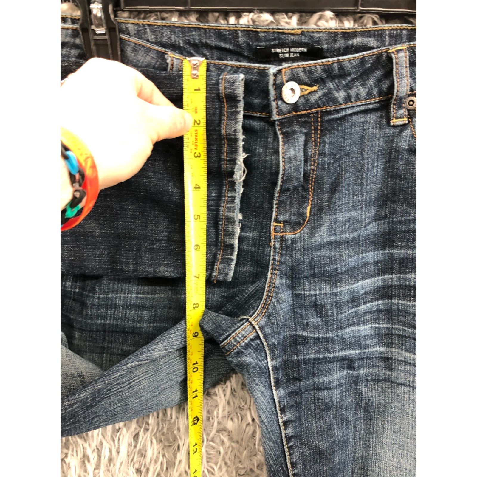 Vintage Axcess Stretch Modern Skinny Jeans Size 8 Womens Medium Wash Blue Jeans Axcess Womens Regular Fit 5-Pocket Denim Mid Rise Stretch Blue 31in Inseam Size 30" / US 8 / IT 44 - 4 Thumbnail