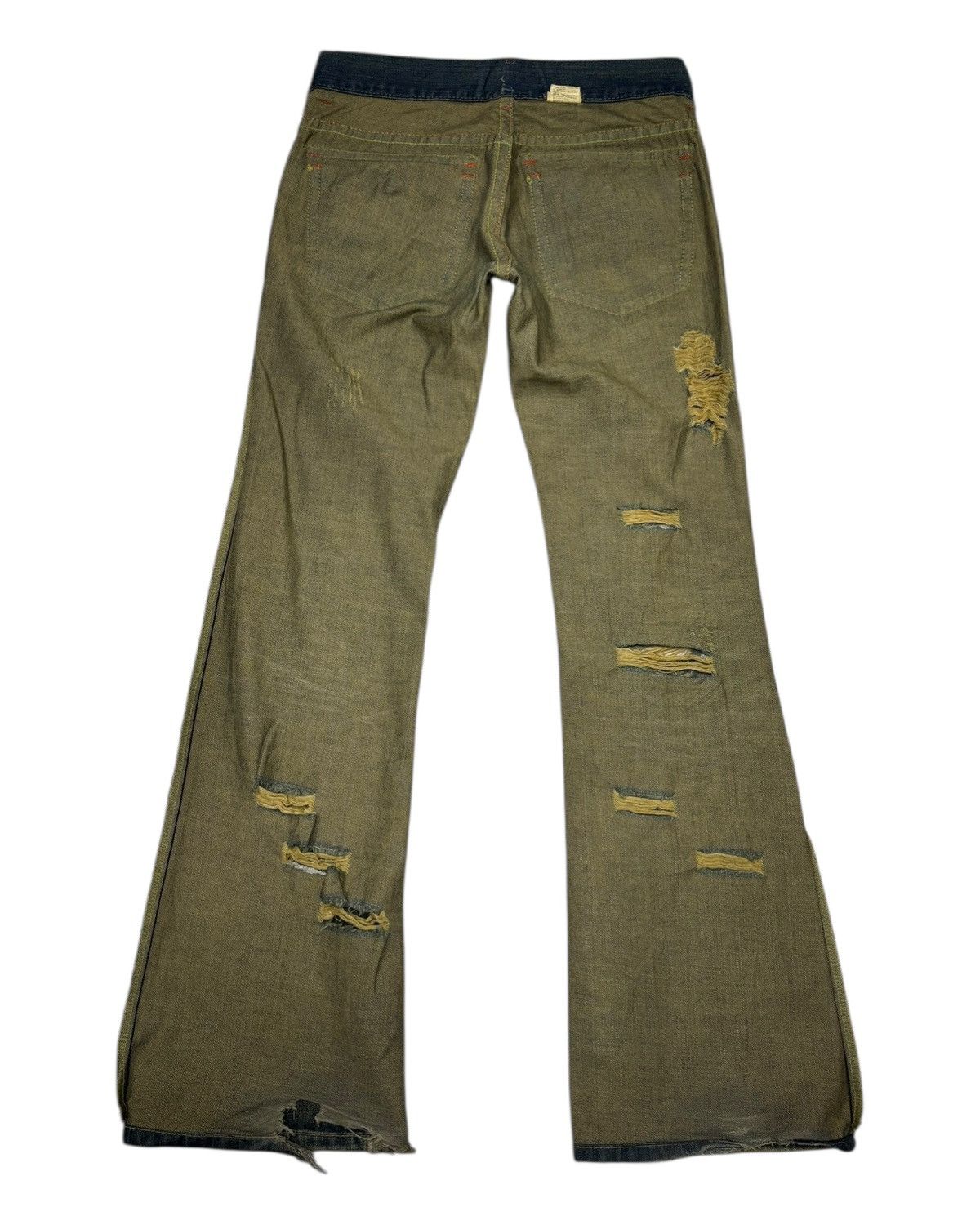 14th Addiction × If Six Was Nine × KMRii FLARE RUSTY RIPPED THRASHED AGATE LABEL MUD WASH DENIM JEANS Size US 32 / EU 48 - 10 Thumbnail