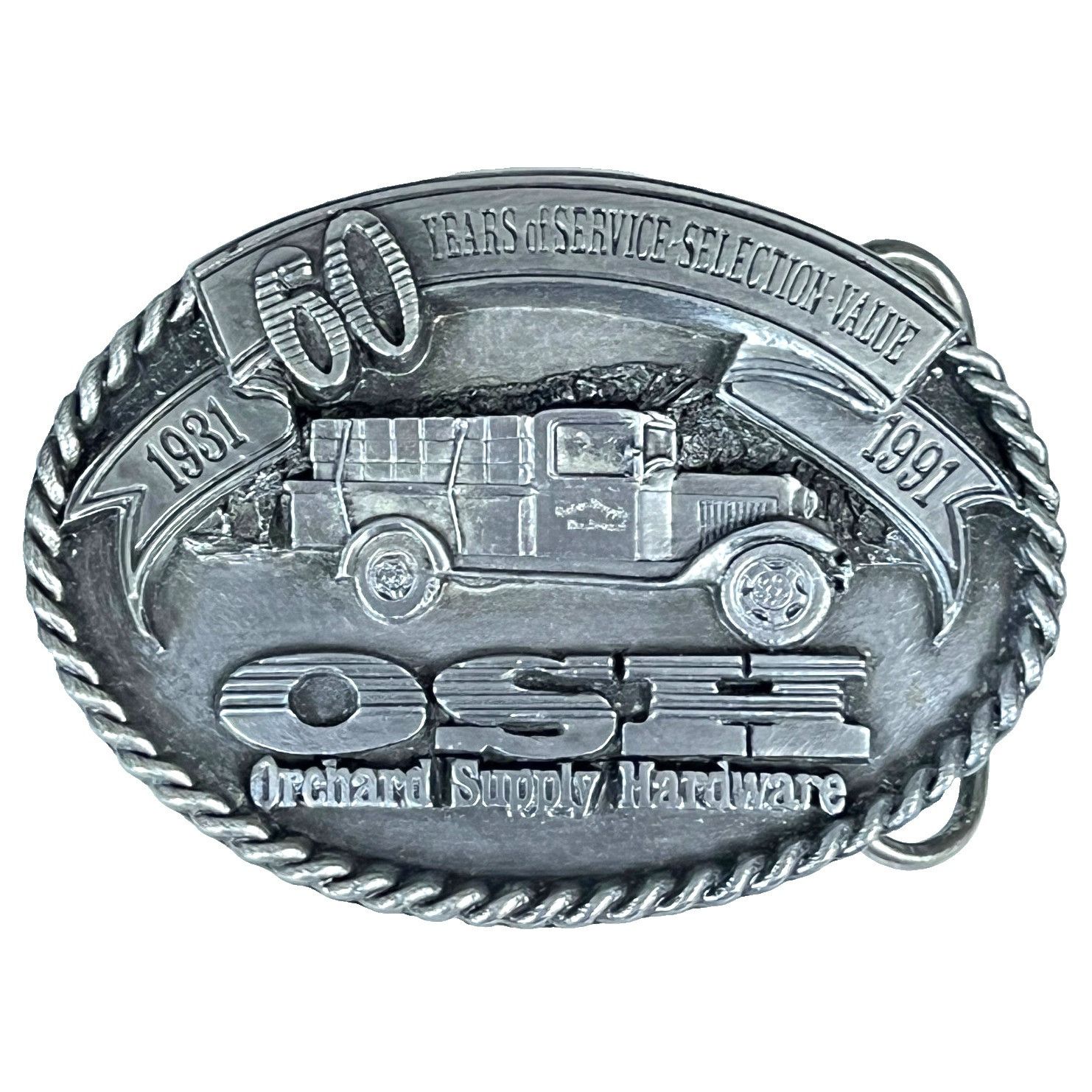 Other OSH 60 Years 1991 Vtg Belt Buckle Orchard Supply Hardware Lt Size ONE SIZE - 1 Thumbnail