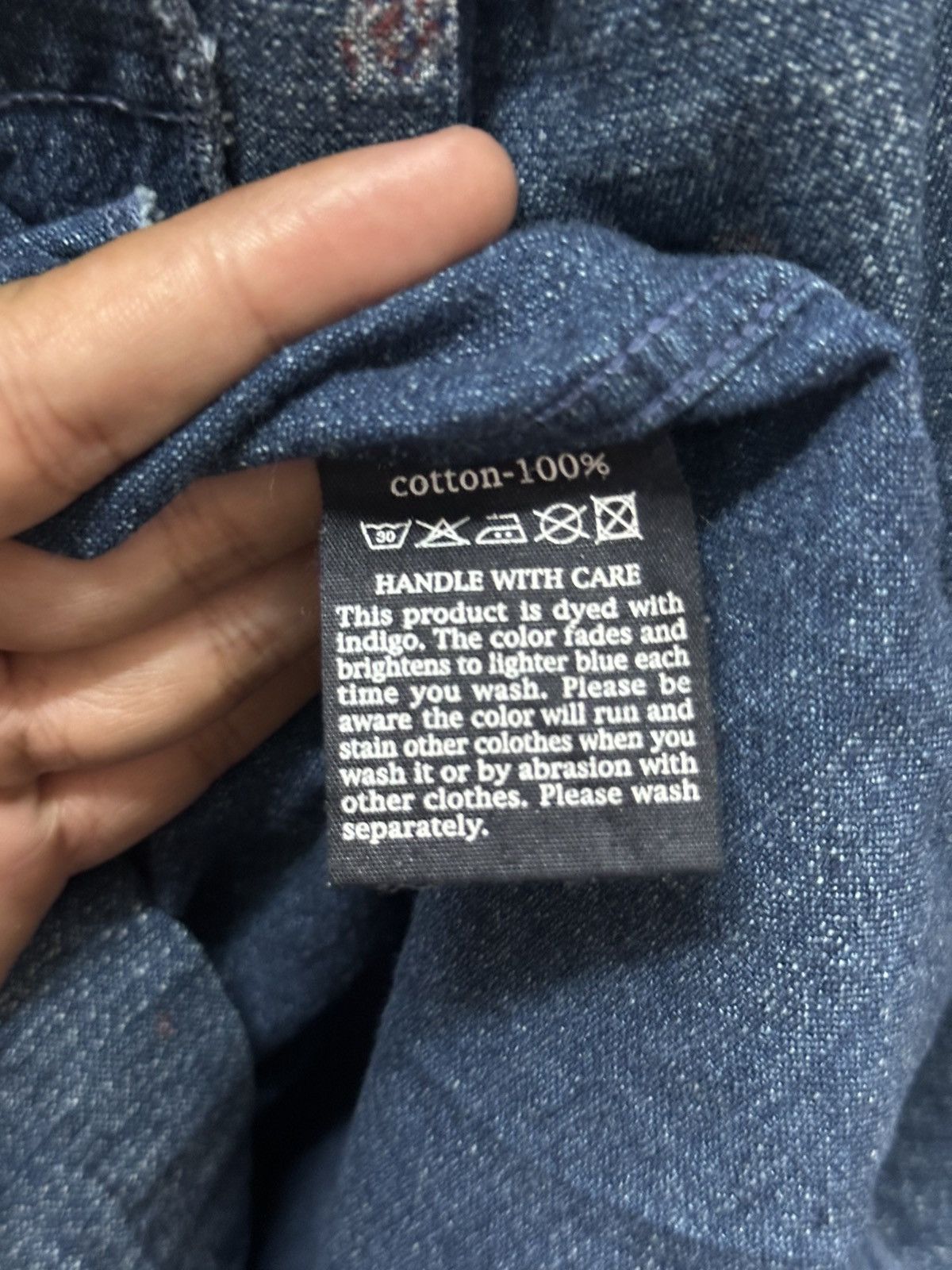 45rpm 45R/45RPM☆Indigo Dyed Paisley L/S Western Snap Button Size US M / EU 48-50 / 2 - 11 Thumbnail