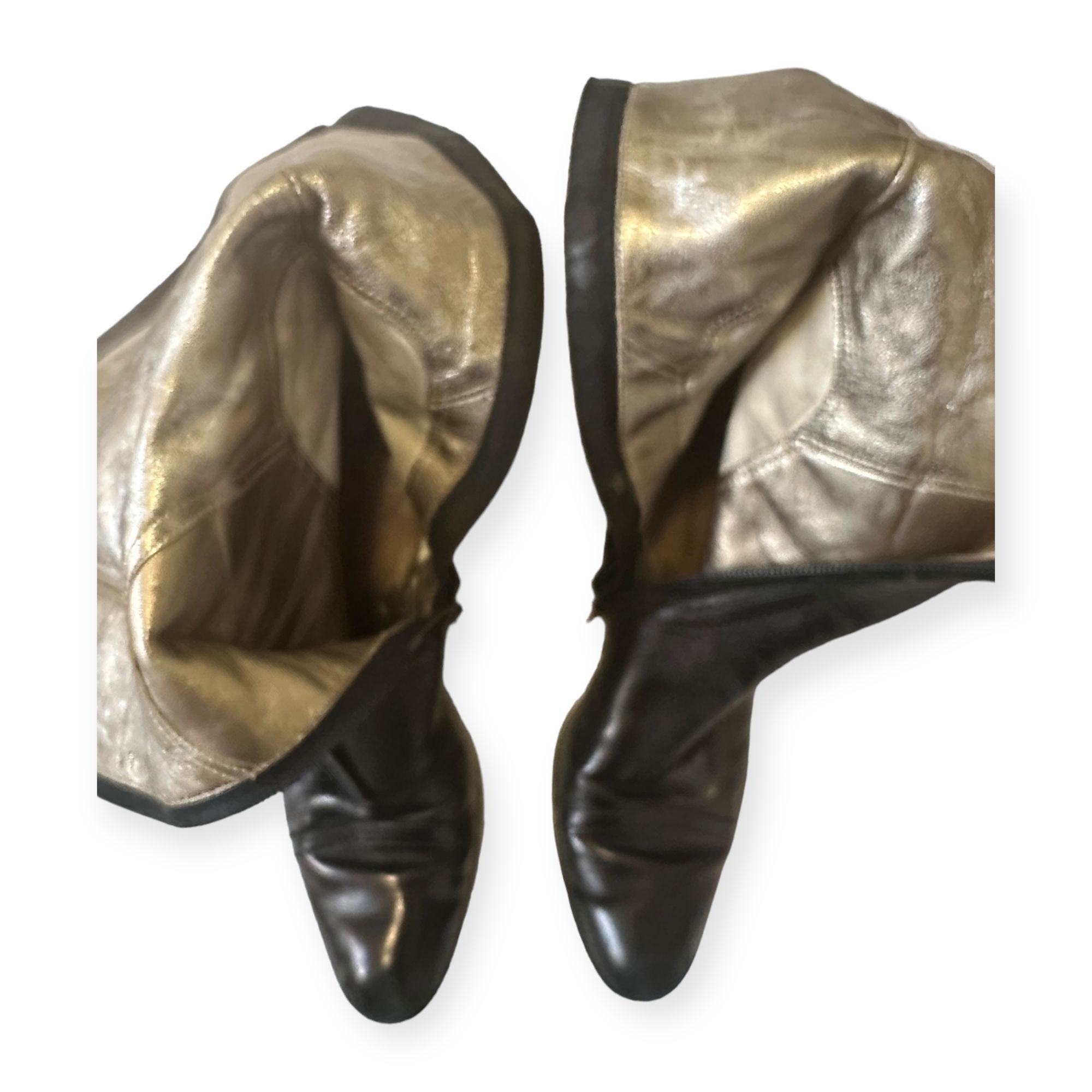 Costume National Vintage Costume National Black Knee high leather boots, Bloc Size US 8.5 / IT 38.5 - 11 Thumbnail