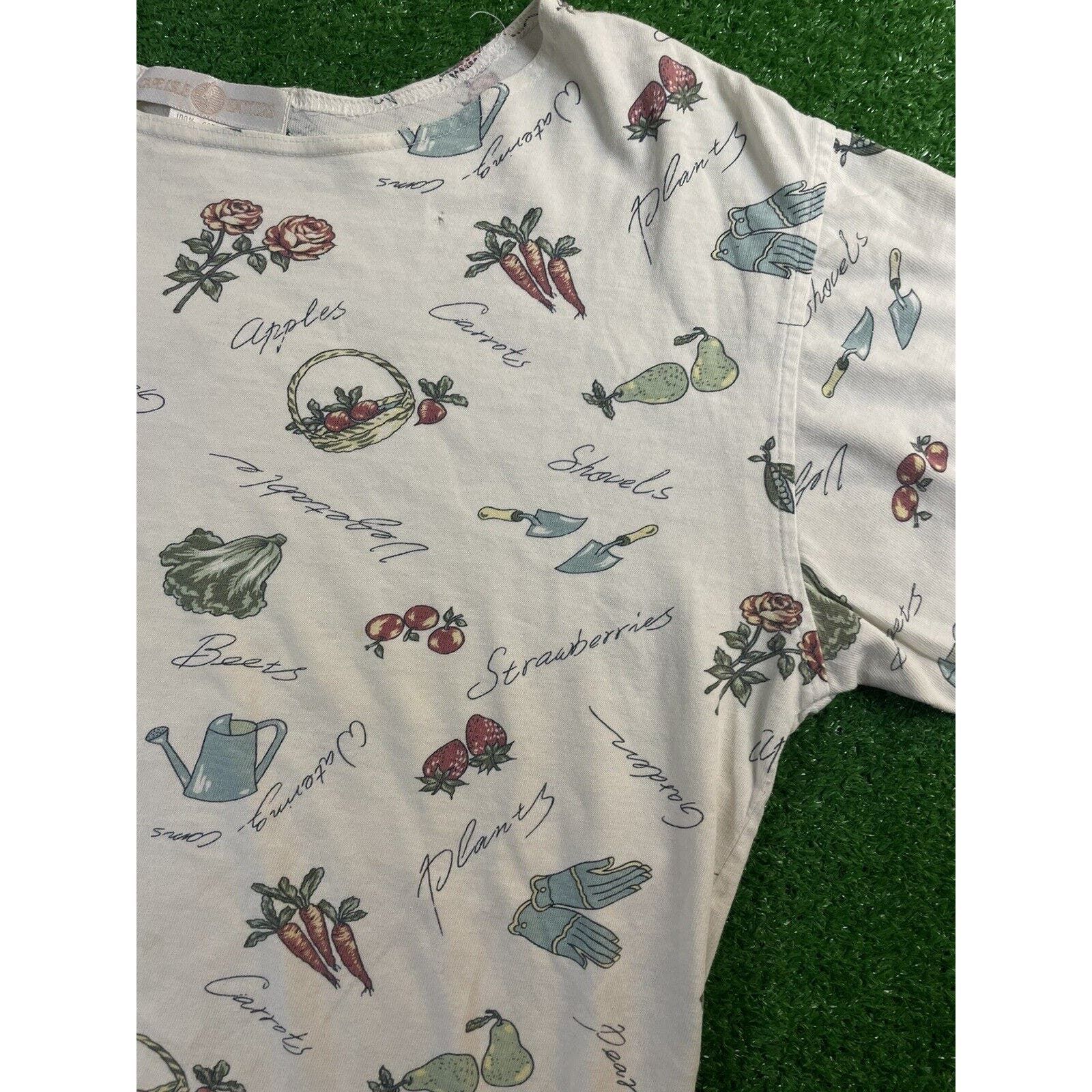 Vintage Vintage 90s Gardening All Over Small Strawberry Shirt USA Size S / US 4 / IT 40 - 2 Preview