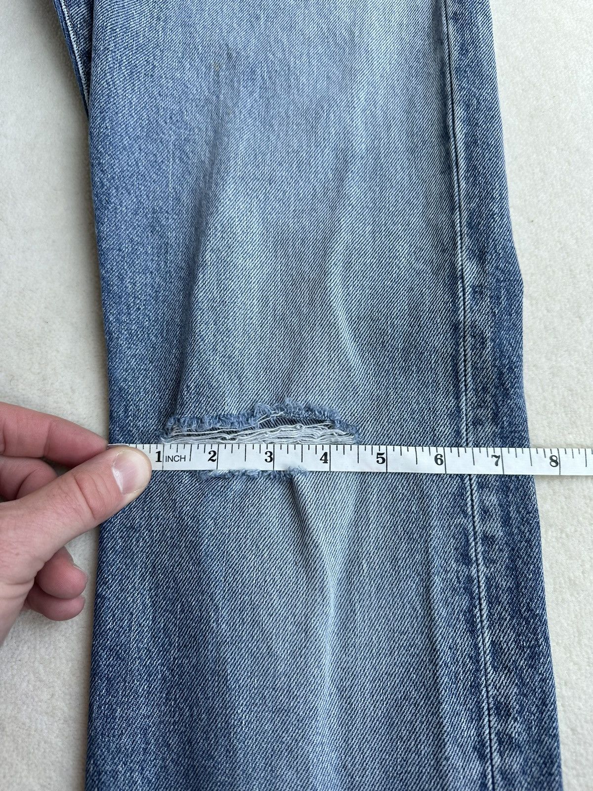 Saint Laurent Paris SS20 Saint Laurent distressed blue crash slim jeans 31 rip Size US 31 - 8 Thumbnail