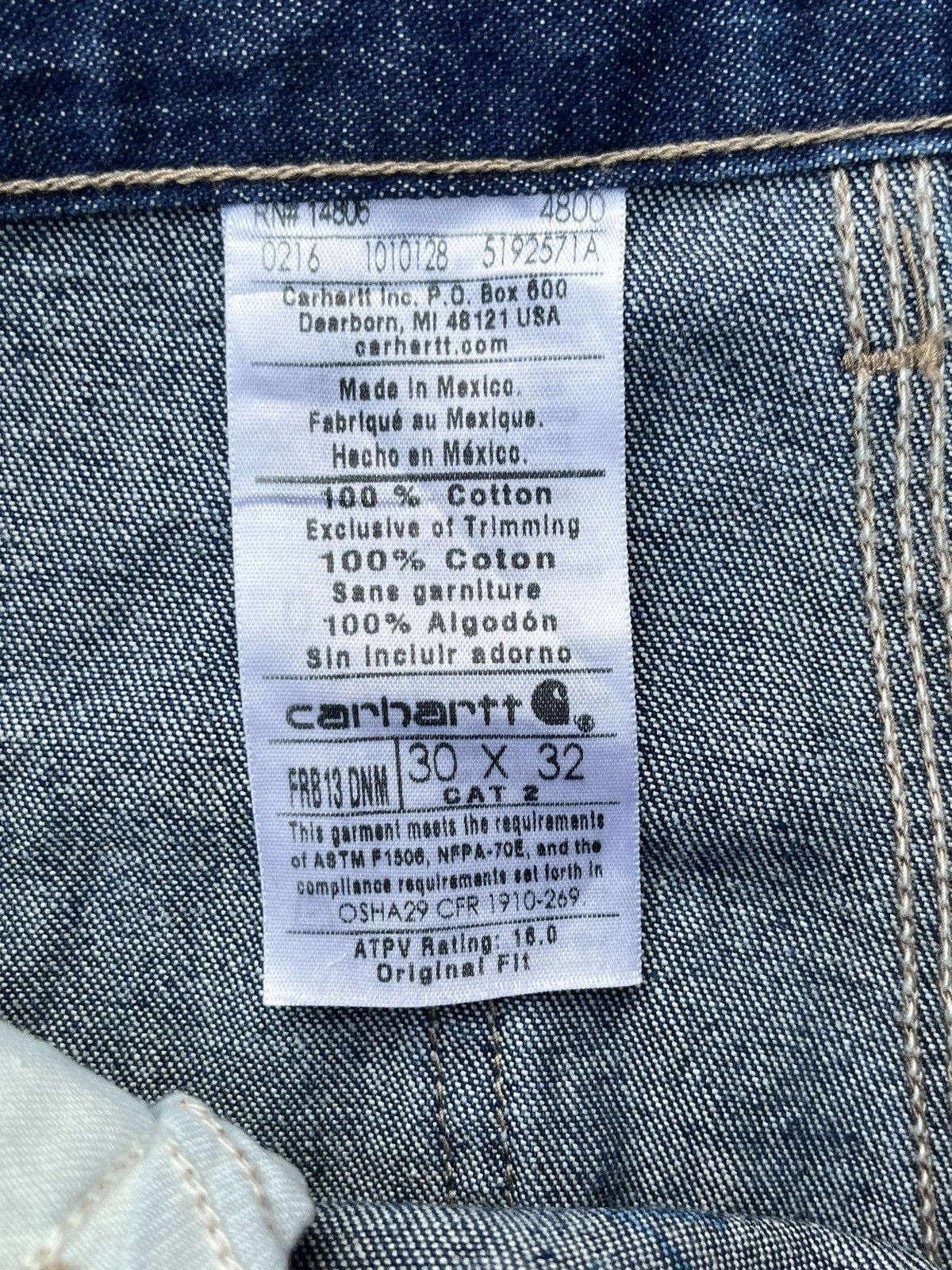 Carhartt FLAME RESISTANT CARHARTT DENIM 🔥 Size US 32 / EU 48 - 8 Thumbnail