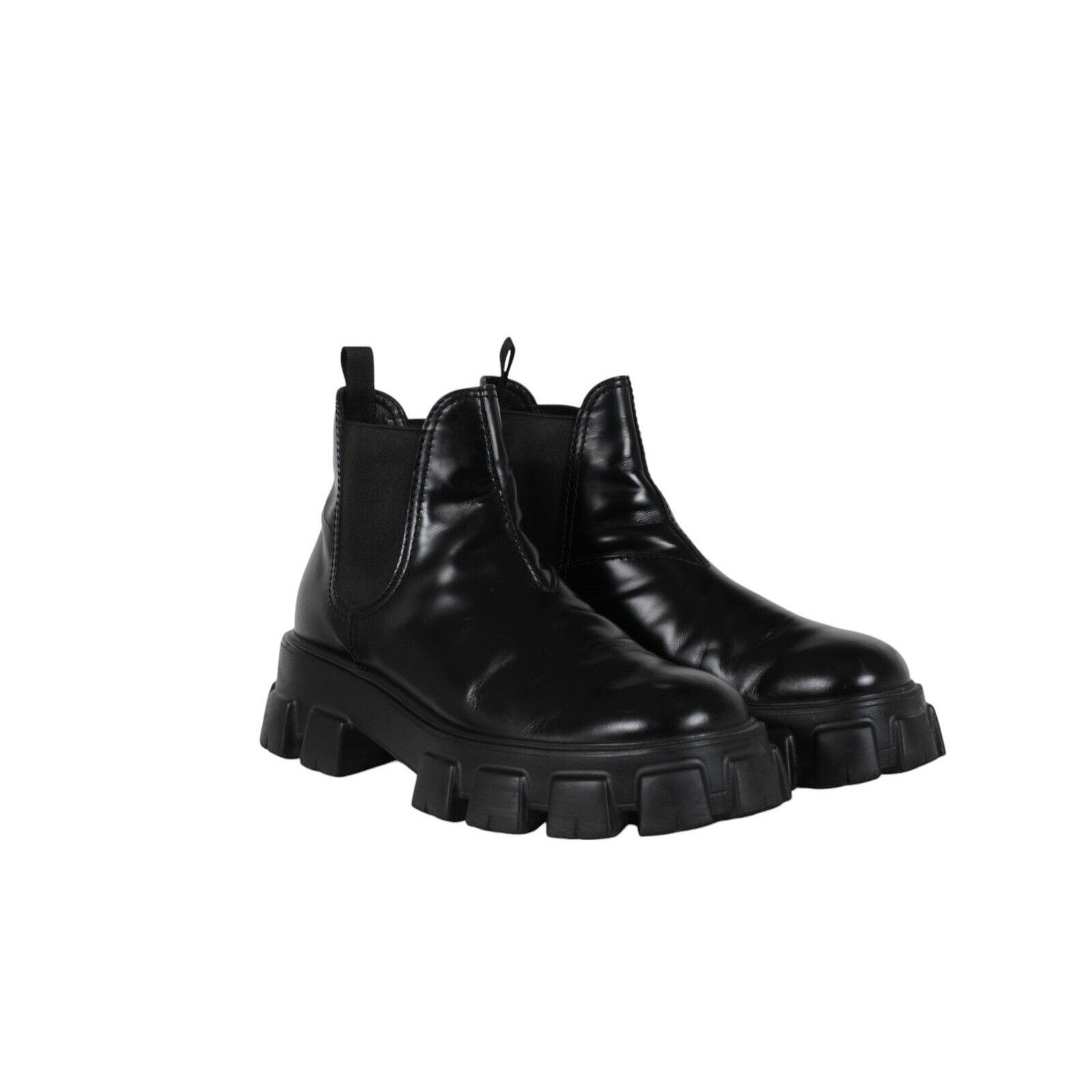 Prada Monolith Chelsea Boots Black Leather - 02511B Size US 11 / EU 44 - 14 Thumbnail