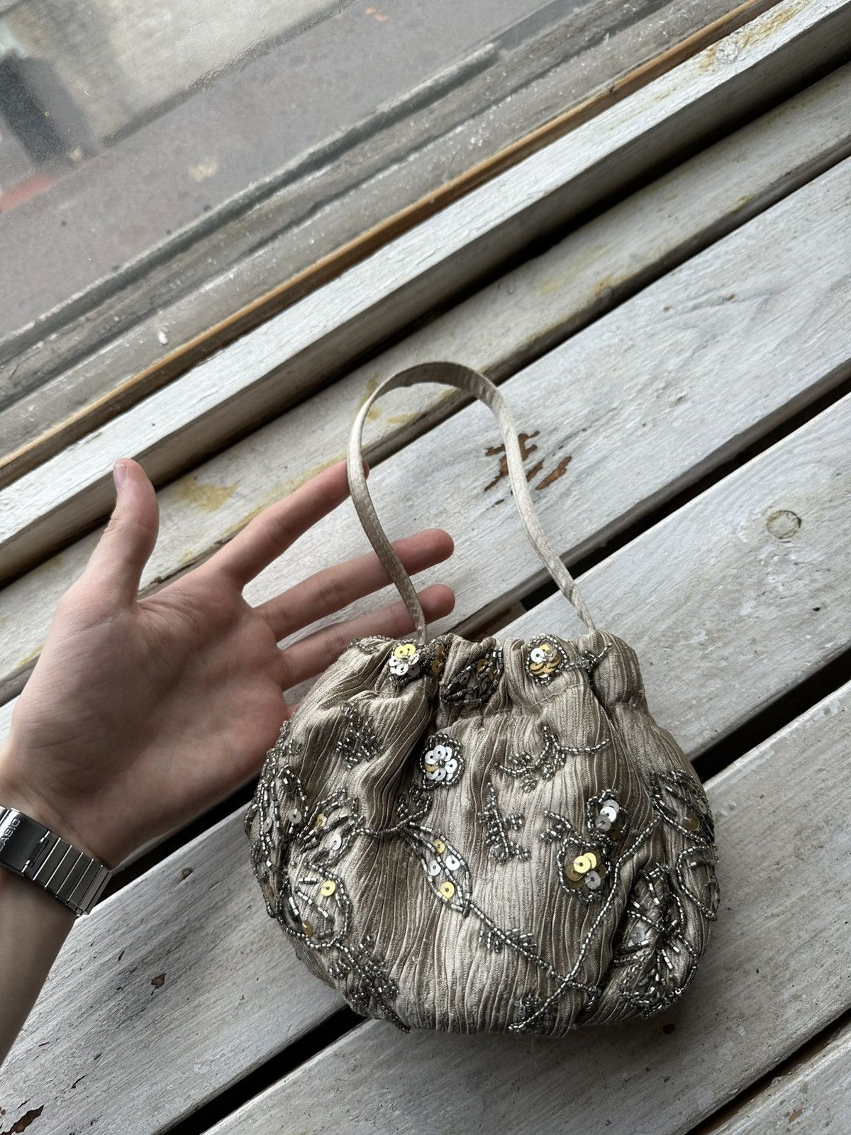Other 🚨Y2K AVANT-GARDE 🚨mesh silver Japan style hand bag Y2K 90s Size ONE SIZE - 2 Thumbnail