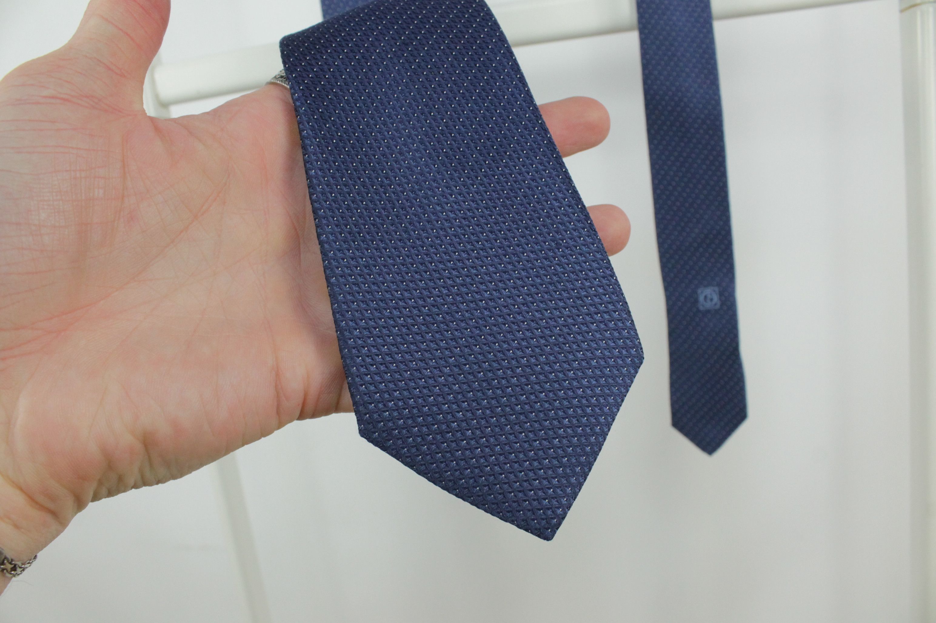Giorgio Armani Giorgio Armani Textured Blue Silk Tie Size ONE SIZE - 2 Thumbnail