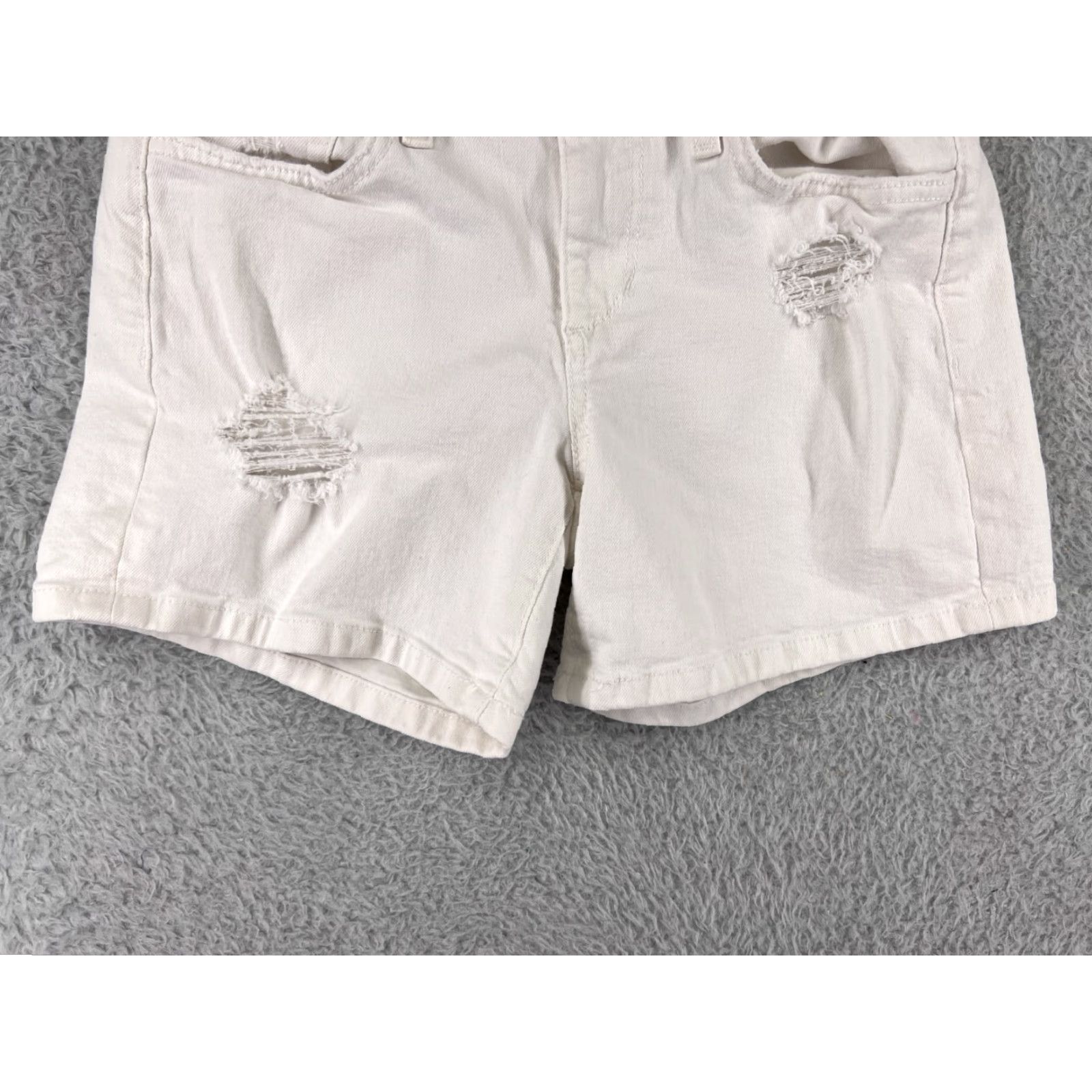 Vintage Joes Jeans Shorts Womens 25 White Distressed Cotton Blend Stretch Pockets 26x4 Size 34" / US 12 / IT 48 - 5 Thumbnail