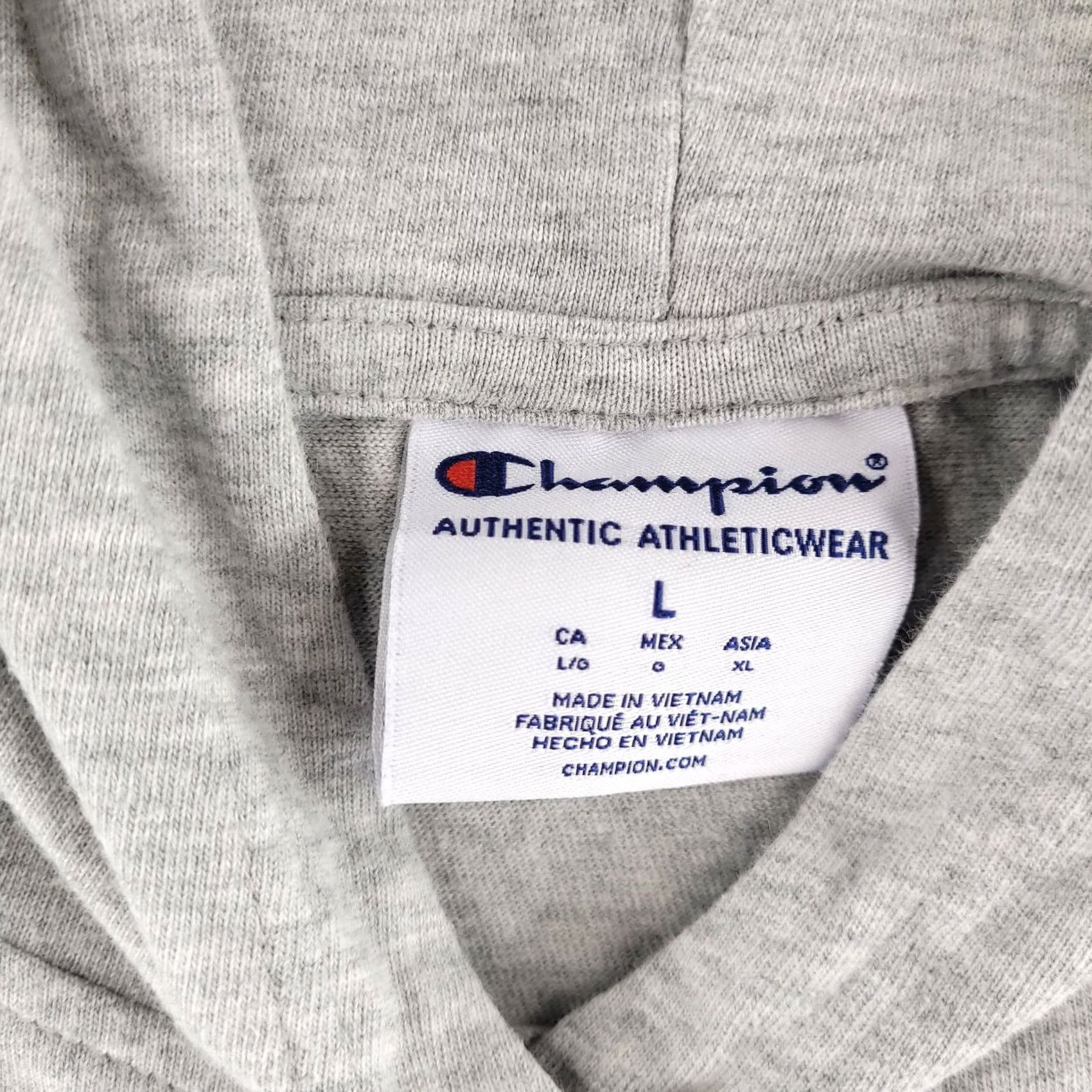 Champion Champion Hoodie Womens Large Gray Sweatshirt Spellout Logo Relaxed Fit Size L / US 10 / IT 46 - 4 Thumbnail