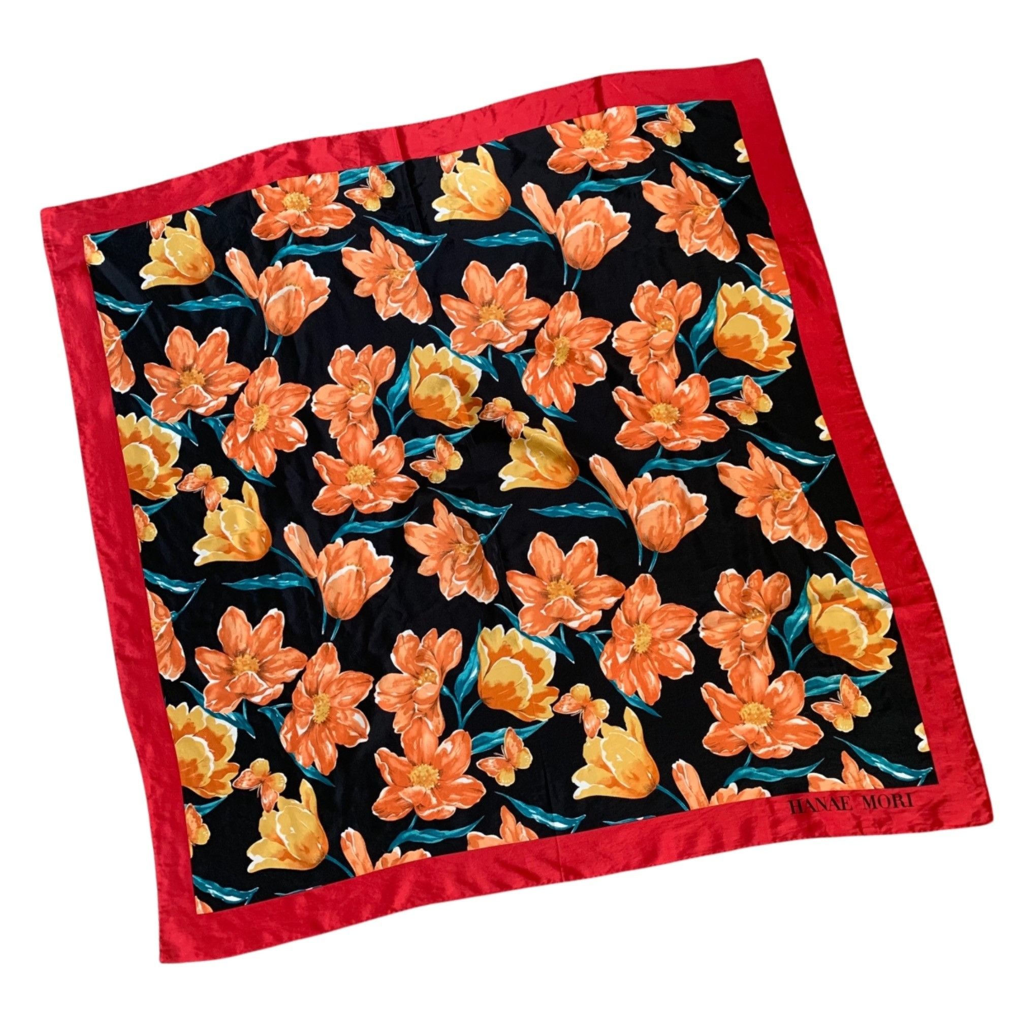 Hanae Mori Vintage Hanae Mori Floral Silk Scarf Size ONE SIZE - 1 Thumbnail