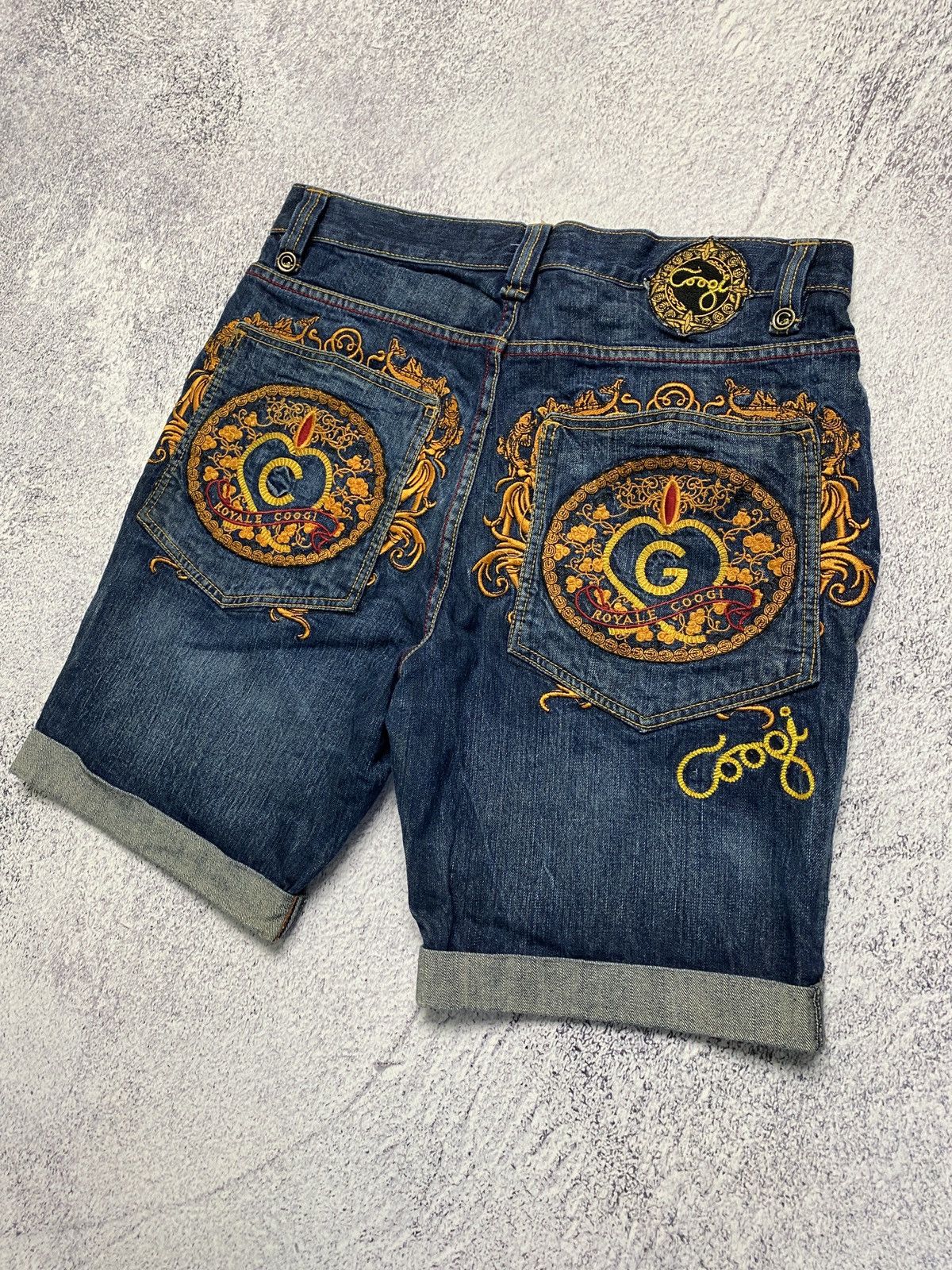 Coogi × JNCO × Vintage Crazy Vintage Y2K Baggy Coogi Royale Big Logo Jeans Shorts Size US 36 / EU 52 - 2 Thumbnail